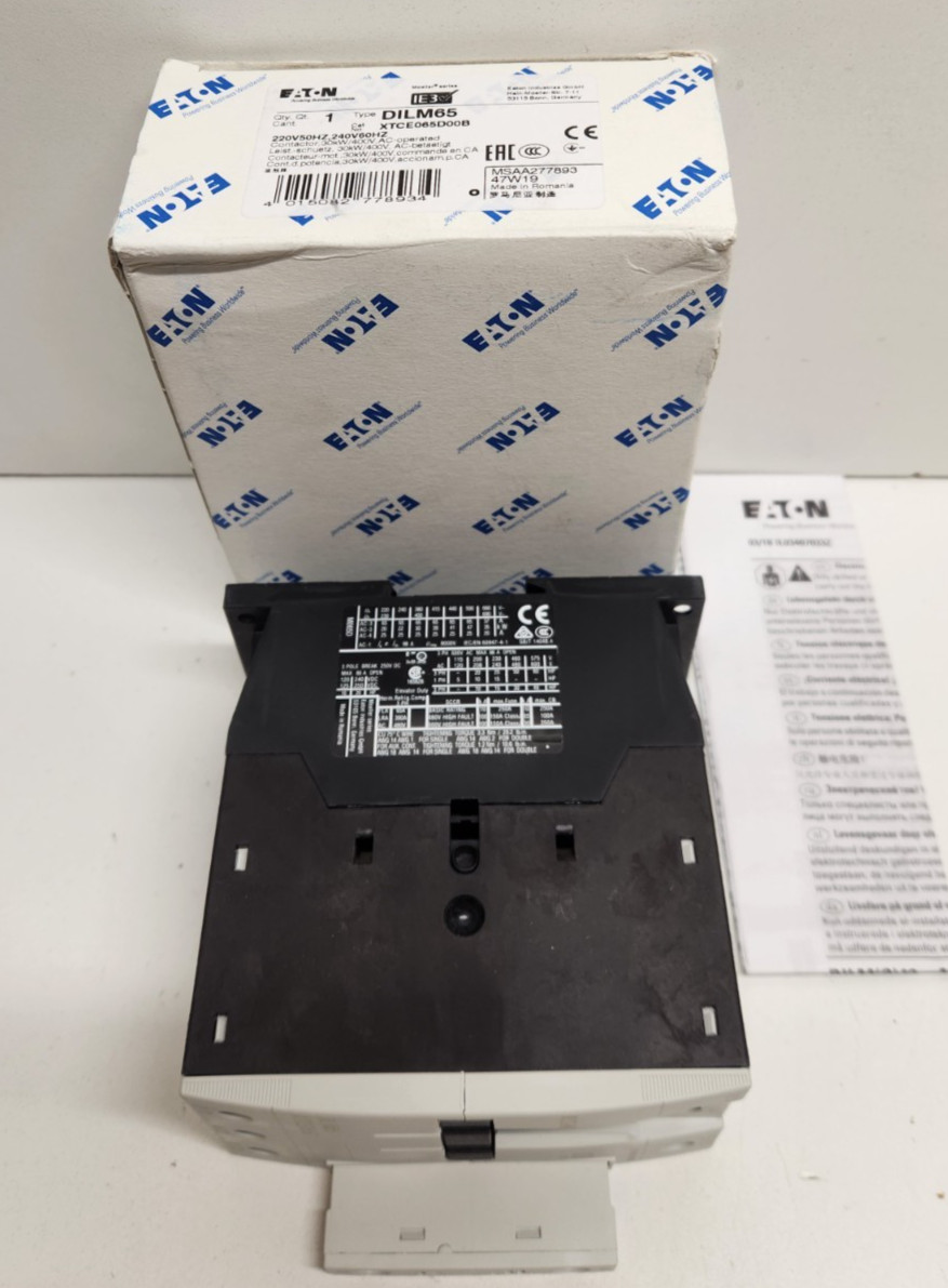 NEW IN BOX! EATON 3POLE 220/240V COIL CONTACTOR DILM65 XTCE065D00B