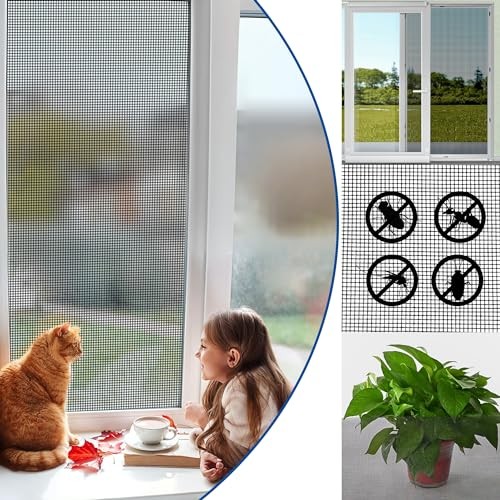 Window Screen Mesh,36 inch x 100 feet Fiberglass 36inch*100feet, Black
