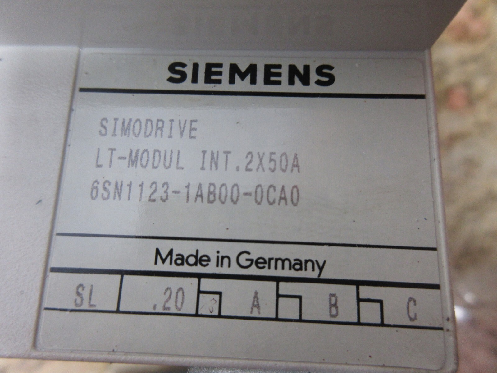*SPECIAL PRICE* SIEMENS SIMODRIVE 611 LT-MODUL INT. 2X50A 6SN1123-1AB00-0CA0