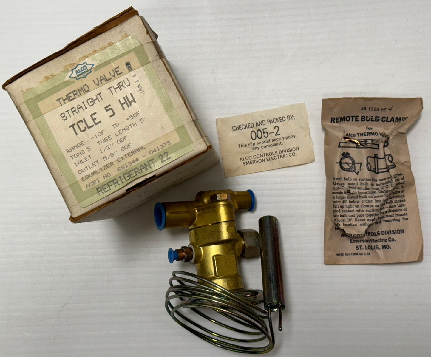 ALCO TCLE 5 HW 6A Thermo Valve Straight Thru Tons-5 Tube Length- 5’ft R22 NEW!!