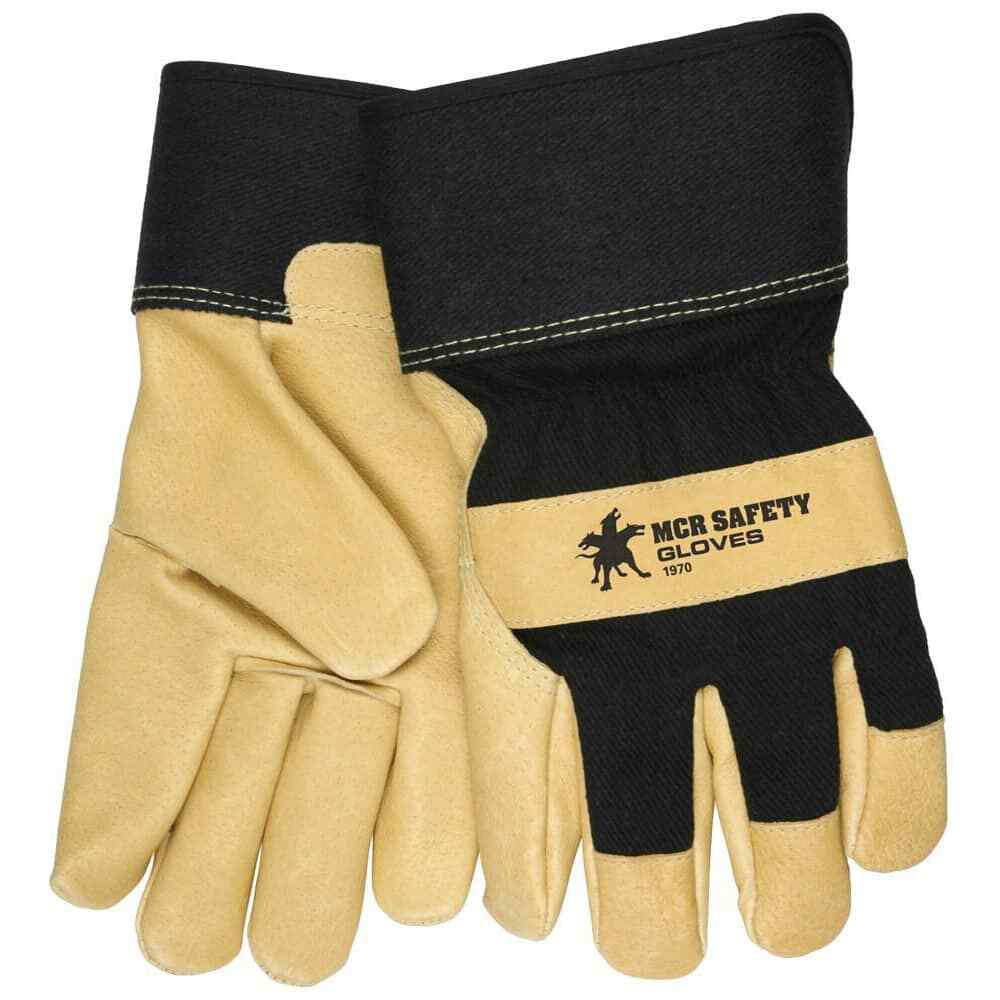 MCR Safety 1970XXL Gloves: Size 2XL, Thermal-Lined, Pigskin Tan, 10.5″ OAL