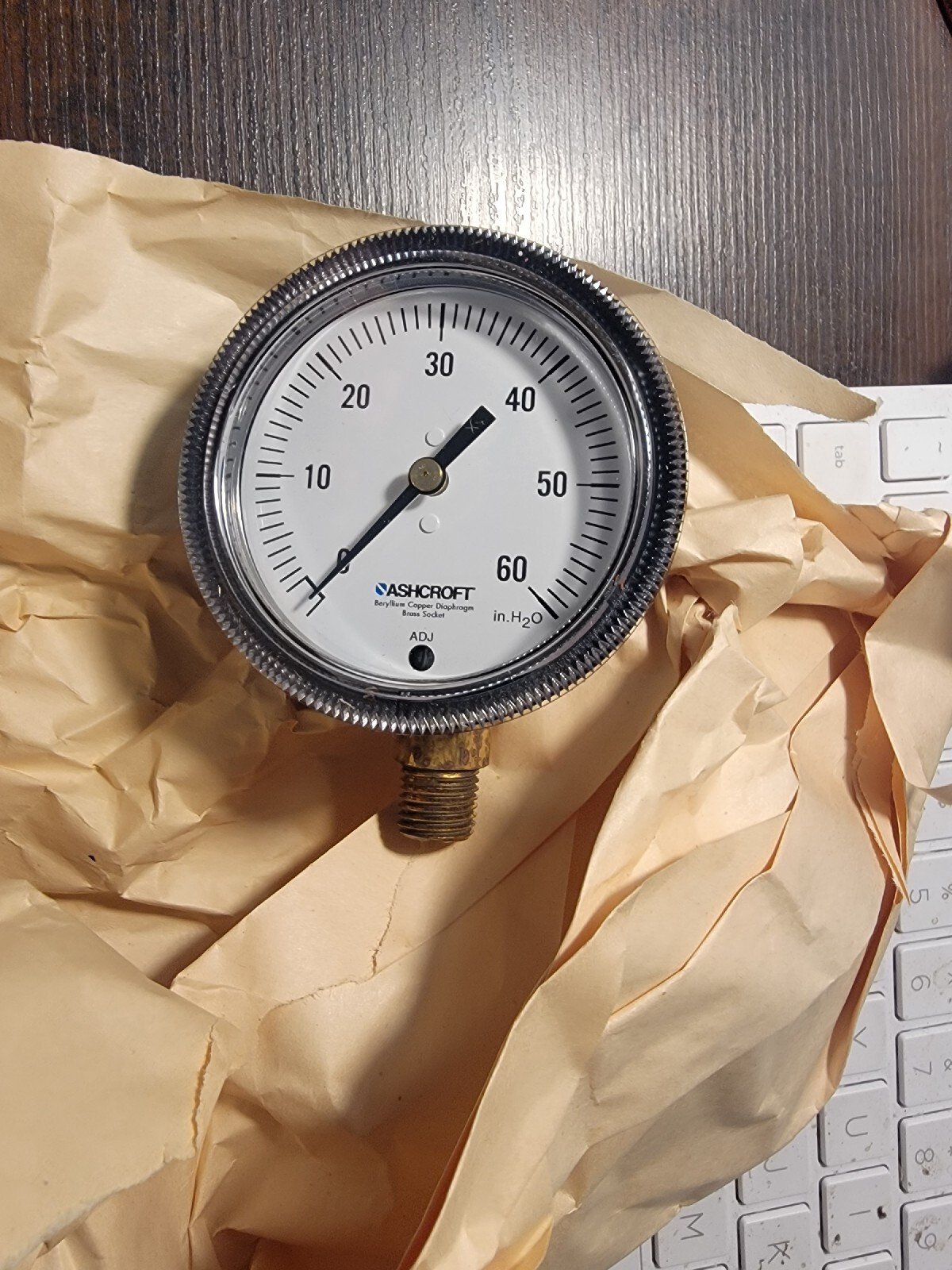 ASHCROFT 2.5″ 0-200IN H2O 1/4″ PRESSURE GAUGE 251490A02L200IW NEW FREE SHIP
