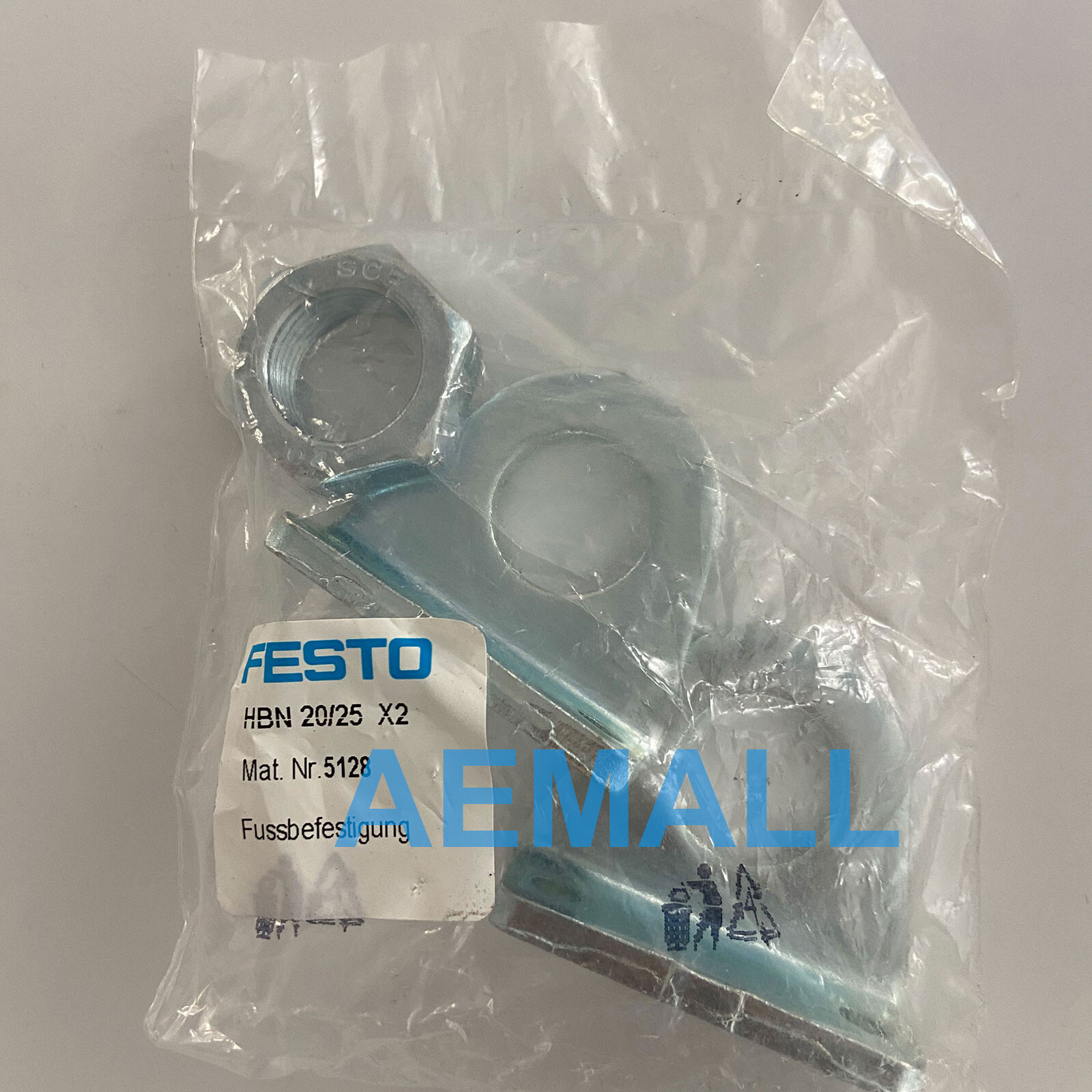 1pack New Festo HBN-20/25X2 5128 Foot Mounting