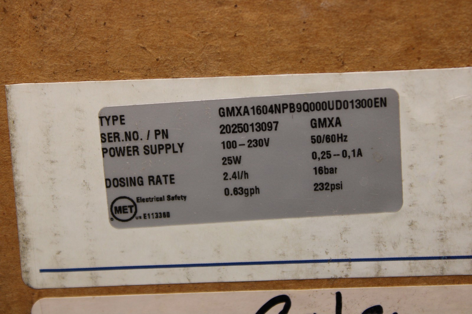 ProMinent GMXA1604NPB9Q000UD01300EN Pump .63gph 232psi