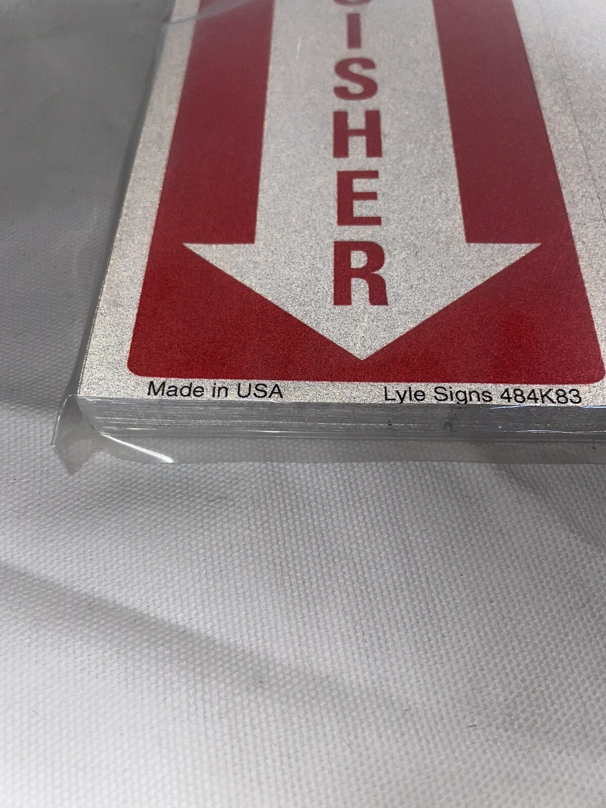 Qty (50) LYLE LCU1-0066-RD_4x14” Reflective Fire Extingsher Decal/Sticker