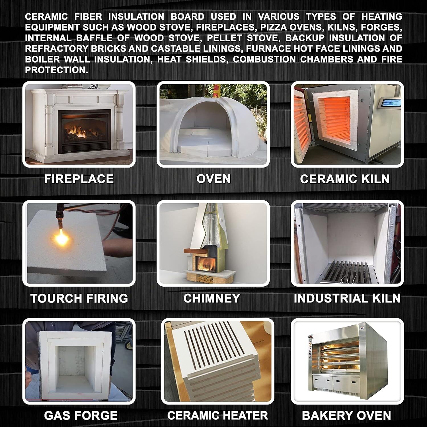1″ Refractory Ceramic Fiber Insulation Board 2300F 12″ x 24″