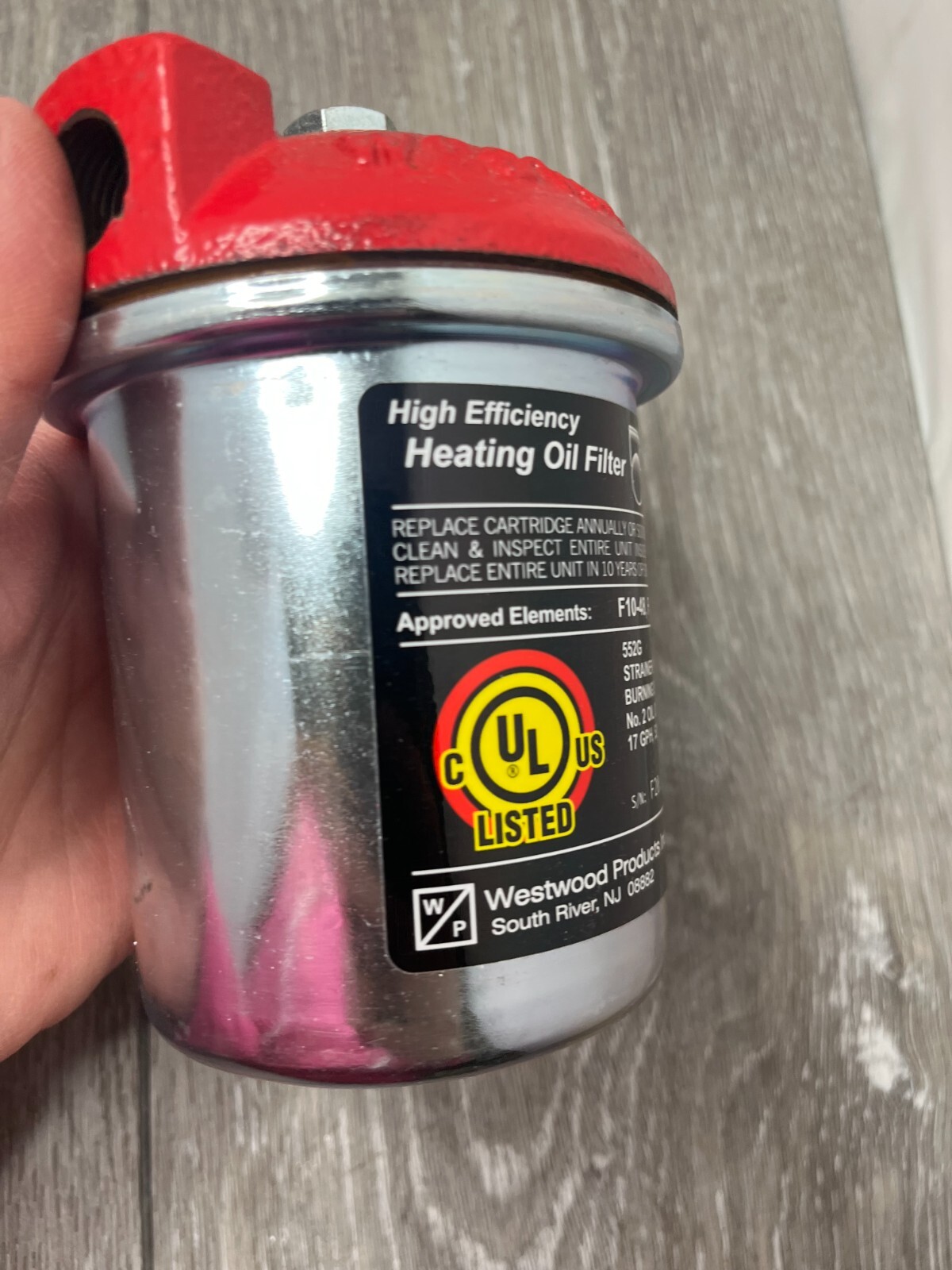 Westwood F20 F-20 Oil Filter Cast Iron Top Pure-Oil Element, Beatup Box