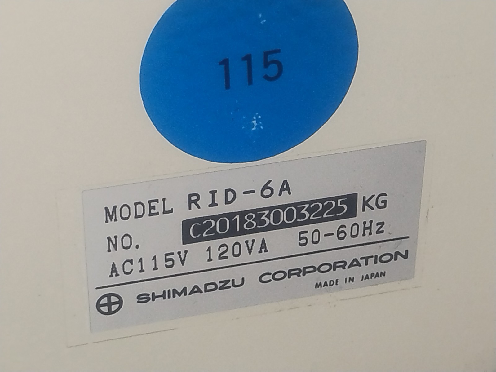 Shimadzu RID-6A Refractive Index Detector Used. Works