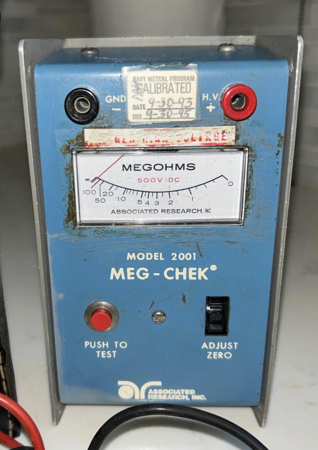 Associated Research Model 2001 Meg-Chek Megohmmeter Insulation Testing