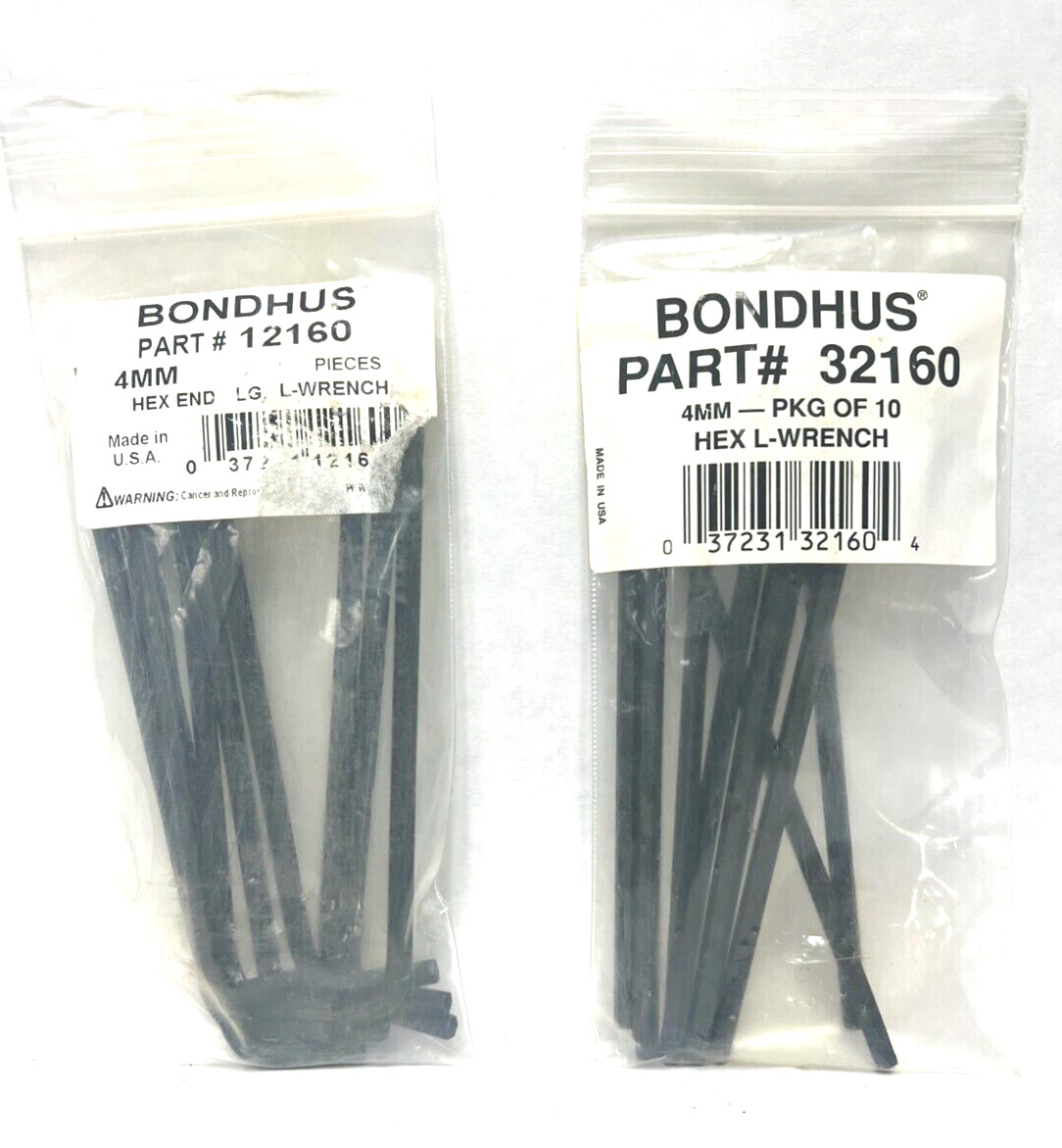 BONDHUS HEX L-WRENCH 4MM L-WRENCH SEE DESCRIPTION FOR MORE INFO