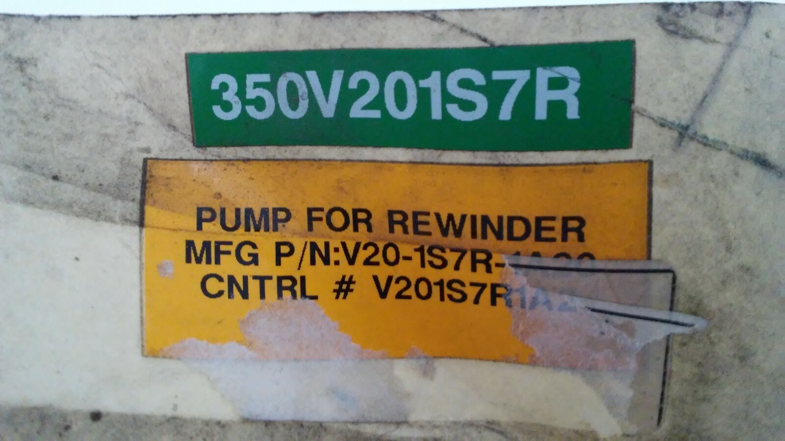 NEW OLD STOCK! VICKERS 350V201S7R REWINDER PUMP 850728-1 V20-1S7R-1A-11