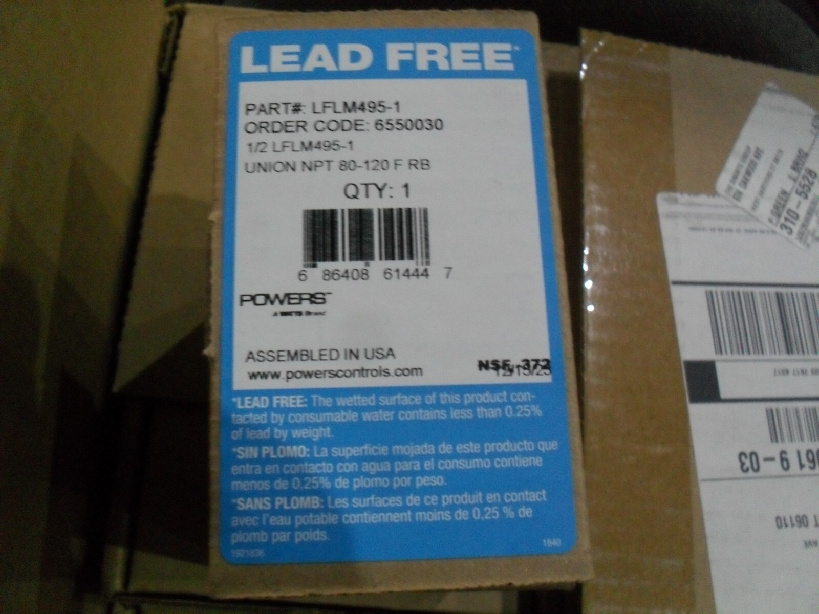 Watts Powers 6550030 LFLM495-1 Union NPT 1/2″ 80-120 degree tempering valve