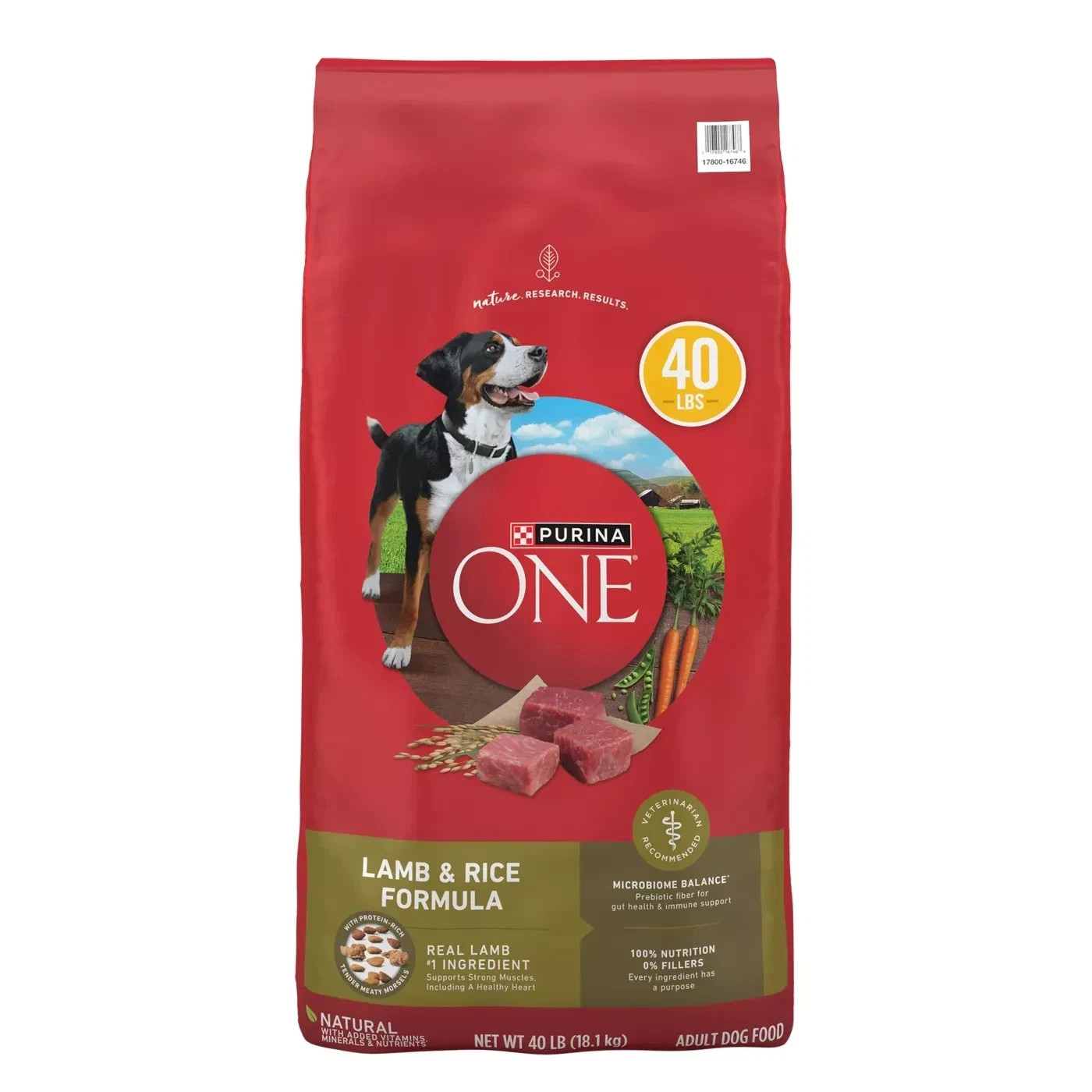 Purina ONE SmartBlend Natural Dry Dog Food – Lamb & Rice, 40 Lb bag