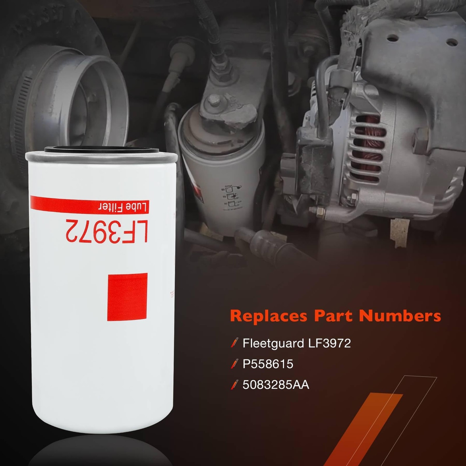 LF3972 Oil Filter Compatible With Cummins ISB 6.7, 6BT 5.9, ISV5.0, L6, OHV G…