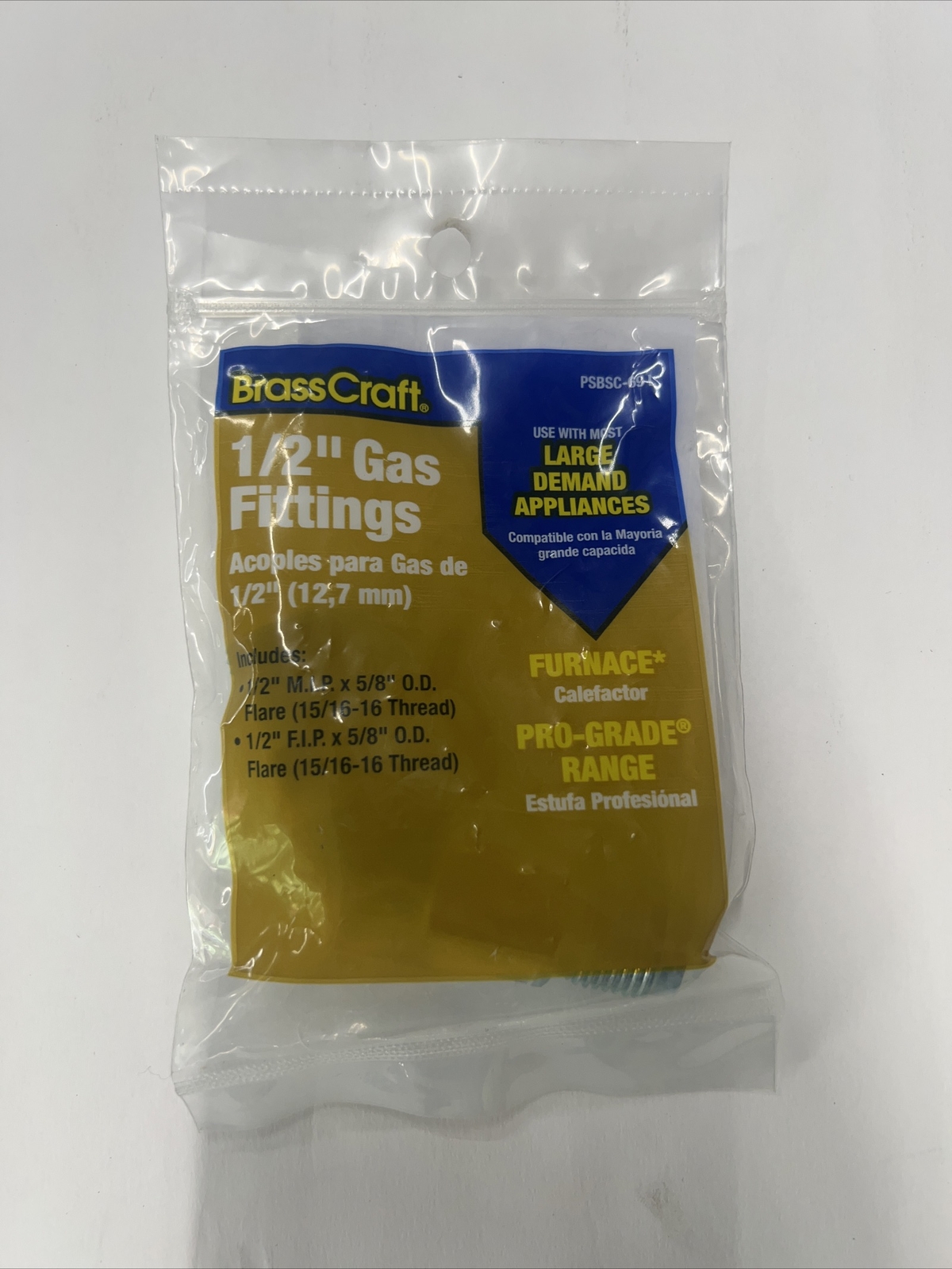 BrassCraft (PSBSC-69L) 1/2” Gas Fittings W/ 1/2” M.I.P And F.I.P (E)