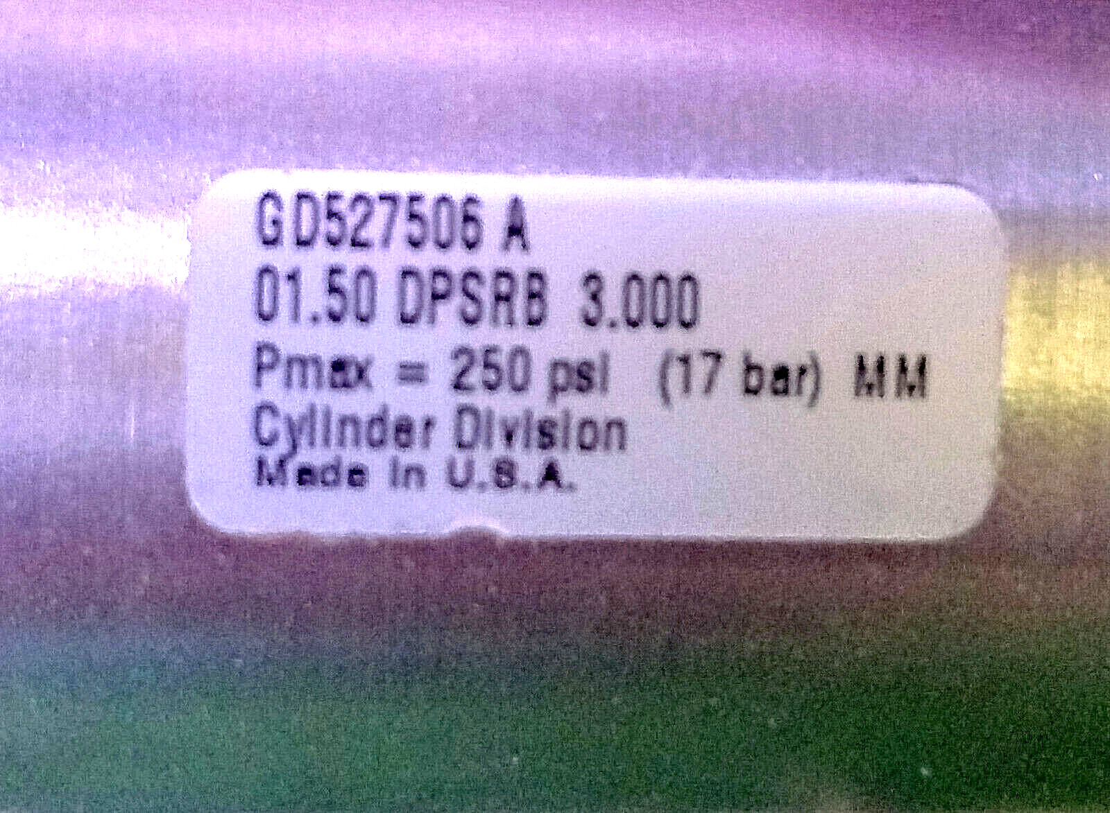 1 NEW SCHRADER BELLOWS GD527506A CYLINDER 01.50 DPSRB NNB ***MAKE OFFER***