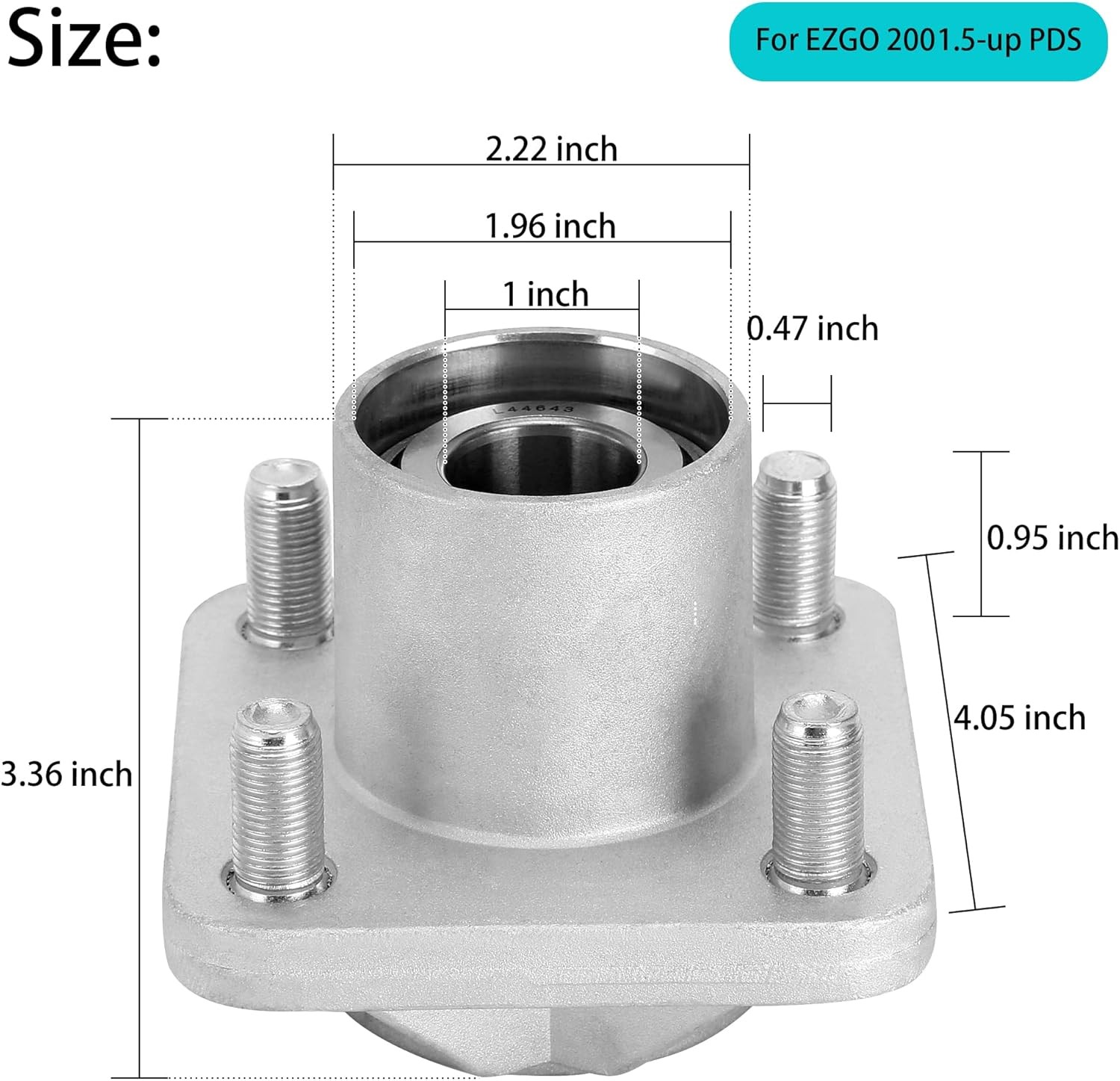 2023 Upgraded Wheel Hub Assembly for 2001.5-2013 EZGO TXT, Shuttle, Workho