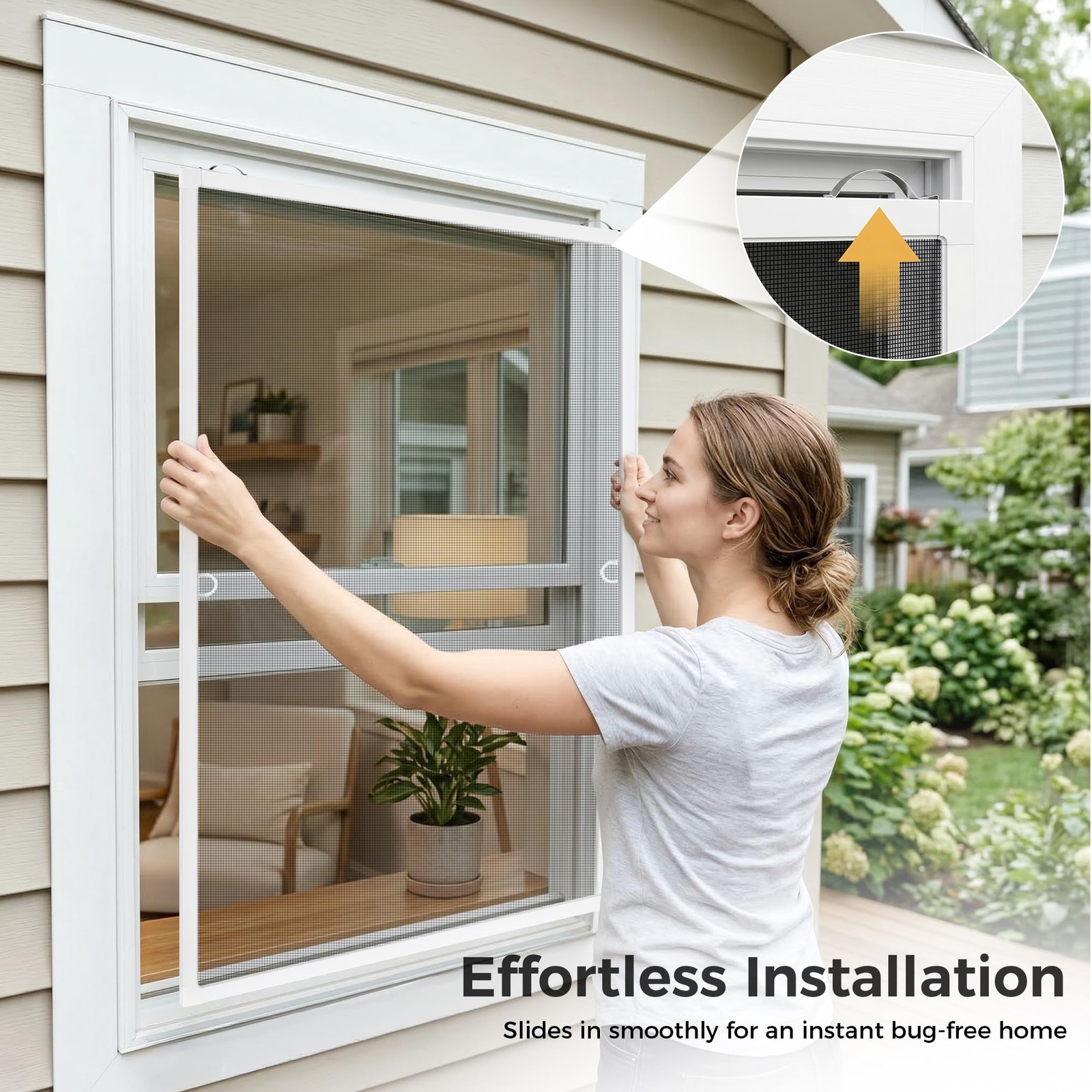 FLYZZZ 2-Pack Window Screen Frame Kit, Heavy-Duty DIY 48″ x 60″, White
