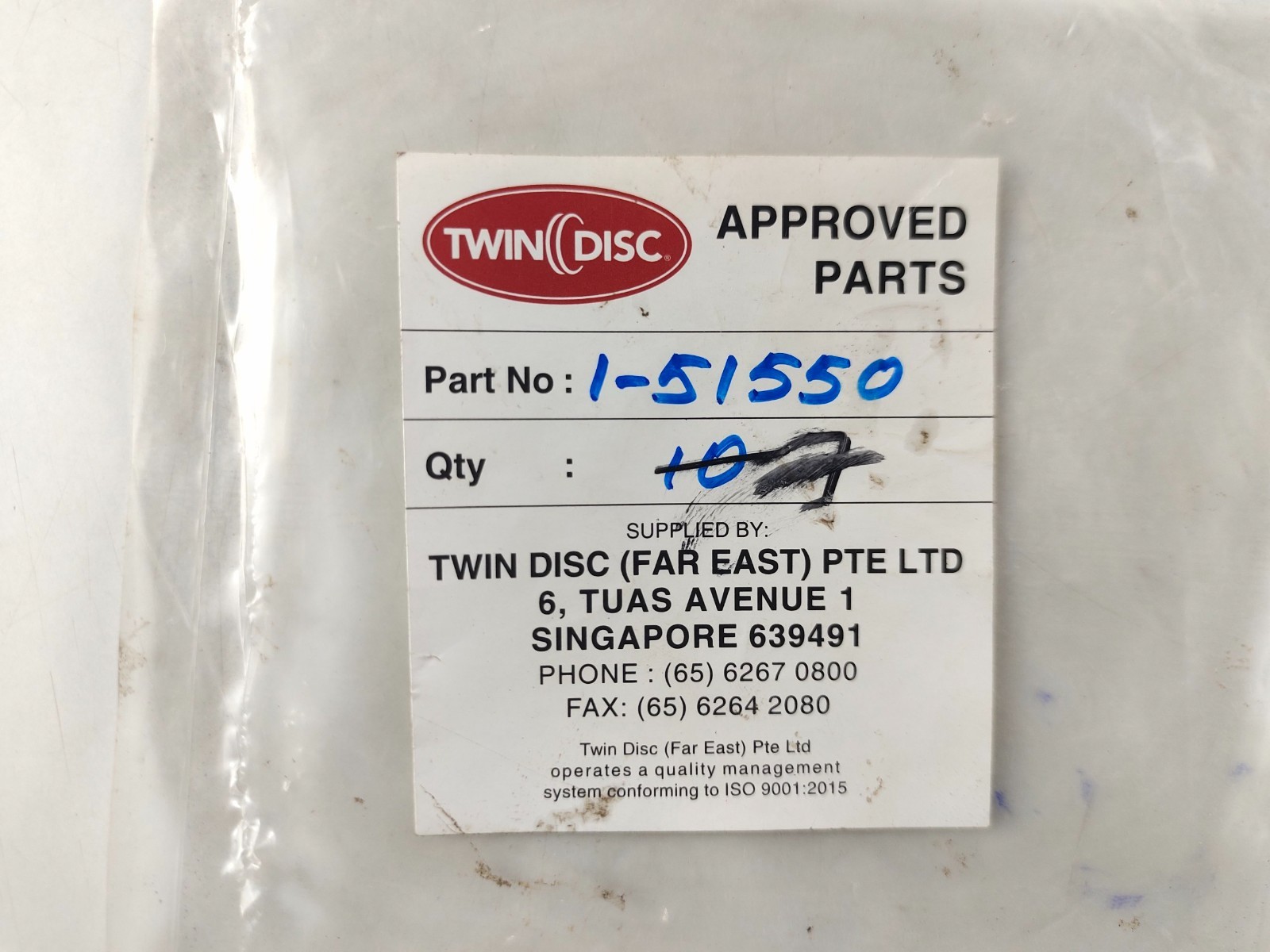 Packing P/N 1-51550 For Twin Disc ( Pack of 6 )