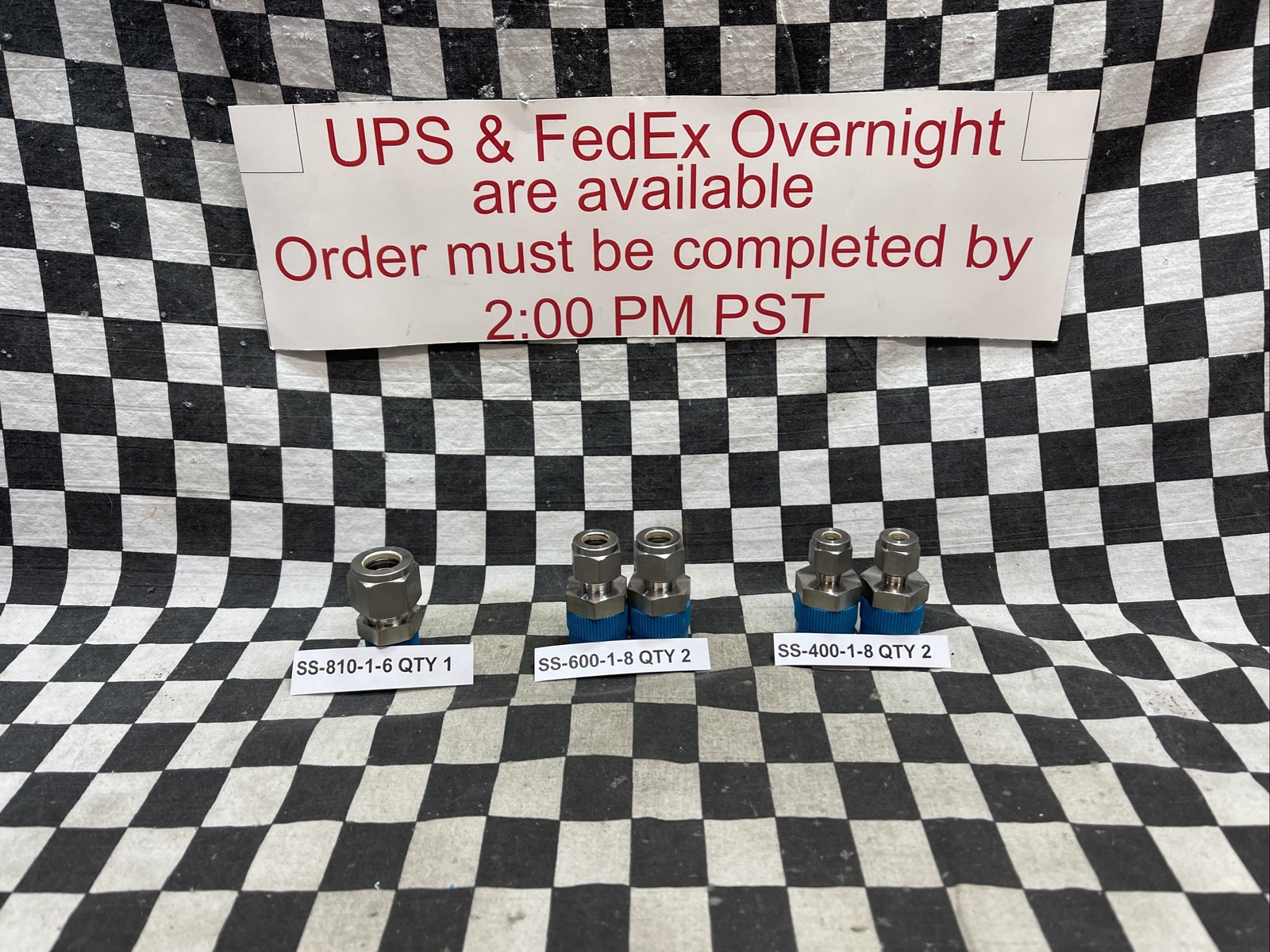 SWAGELOK MALE CONNECTOR, SS-400-1-8, SS-600-1-8, SS-810-1-6, LOT OF 5 #1229V3