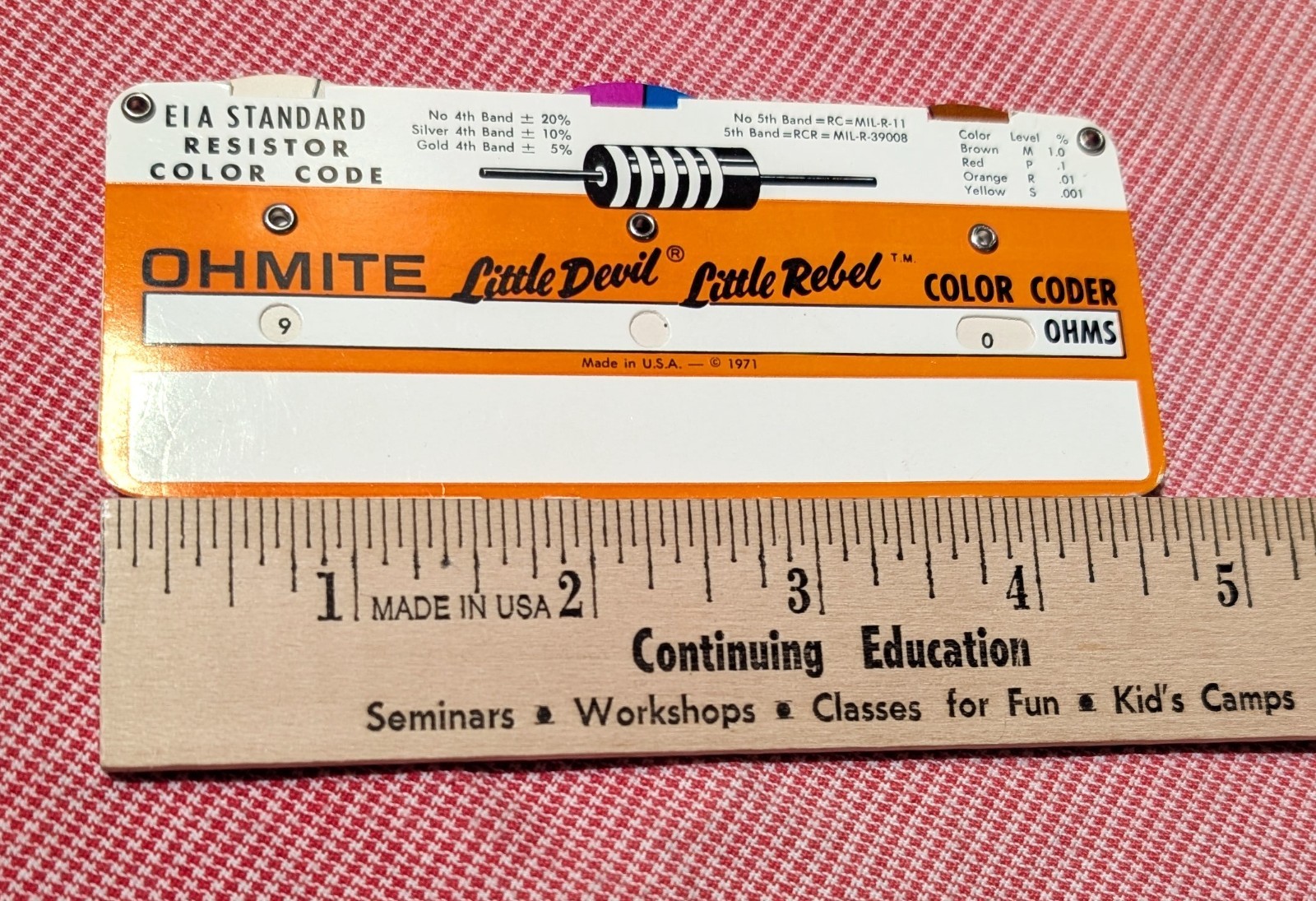 Vintage 1971 OHMITE Little Devil Color Coder