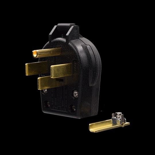 ELEGRP 30A/50A 125/250V 3-Pole/4-Wire NEMA 14-30P/14-50P Grounded Plug, Black