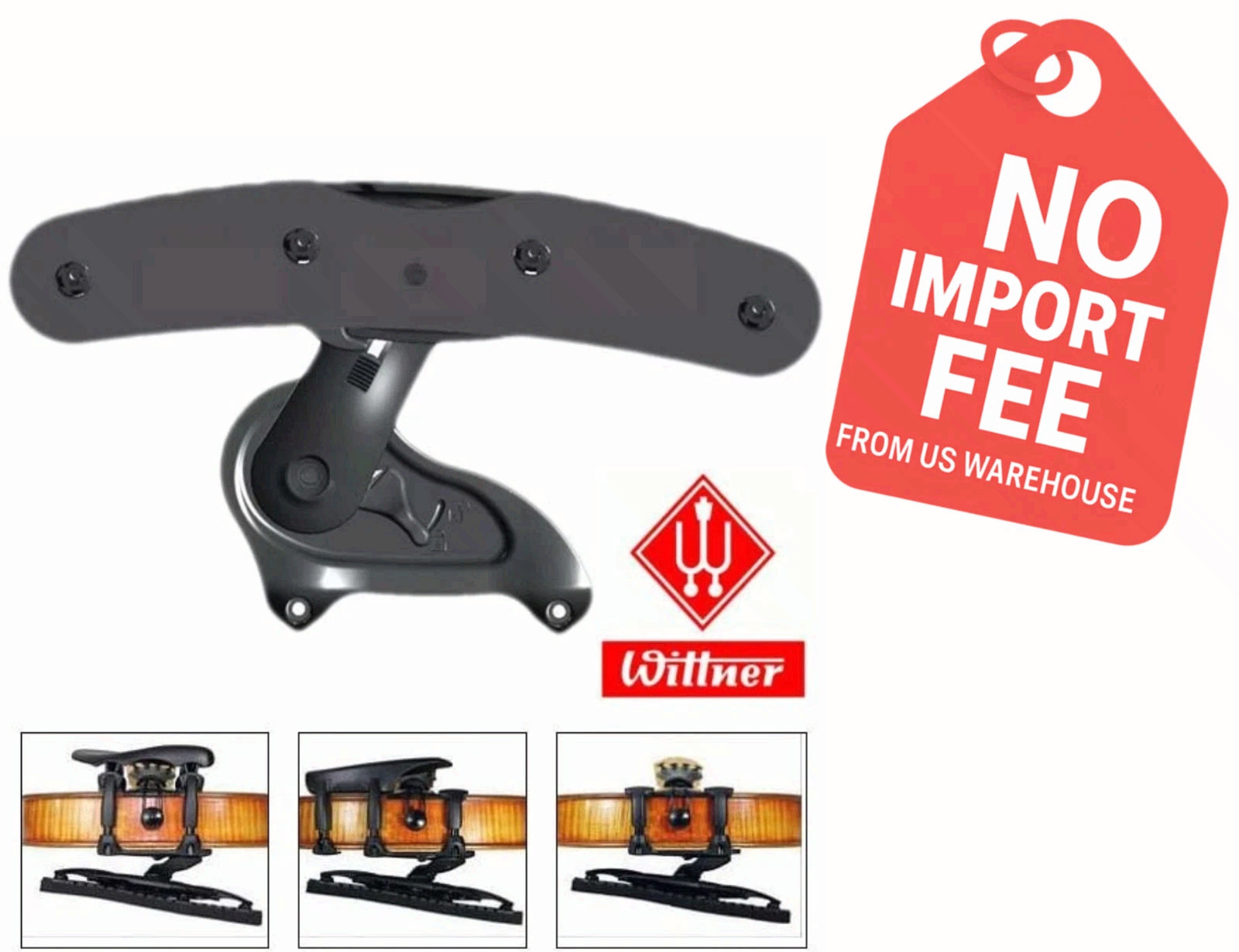 Wittner Isny Model 280 Violin Shoulder Rest Adjustable 3/4–4/4 FREE SHIPPING