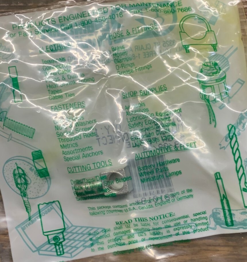 UZ 00100ENGINEERED PRODUCTS 81019 MOTOR DISCONNECT 4 GA FEMALE NEW IN SEALED BAG