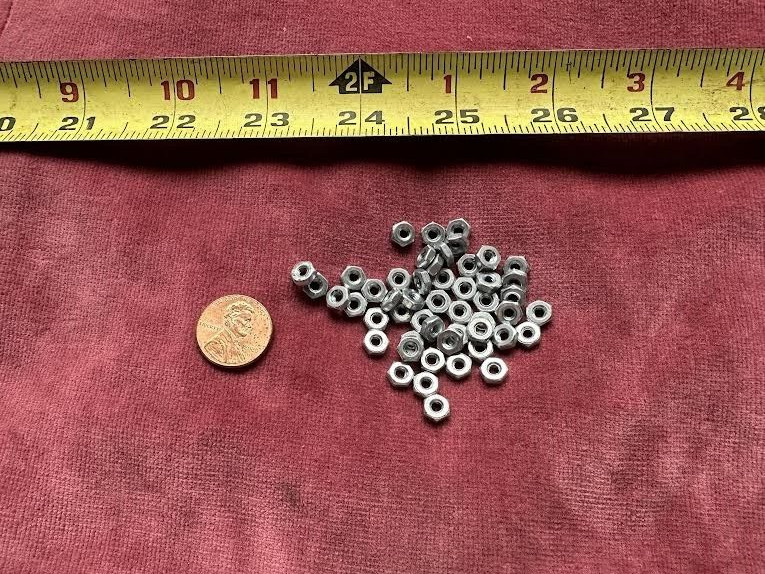 (0688.) Hex Nuts 4-40 Coarse Thread Zinc Plated – Lot of 25 pc