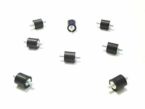 8 Rubber Vibration Isolator Mounts (3/4″ Dia x 3/4″ Ht) 10-32 x 3/8 Length Studs
