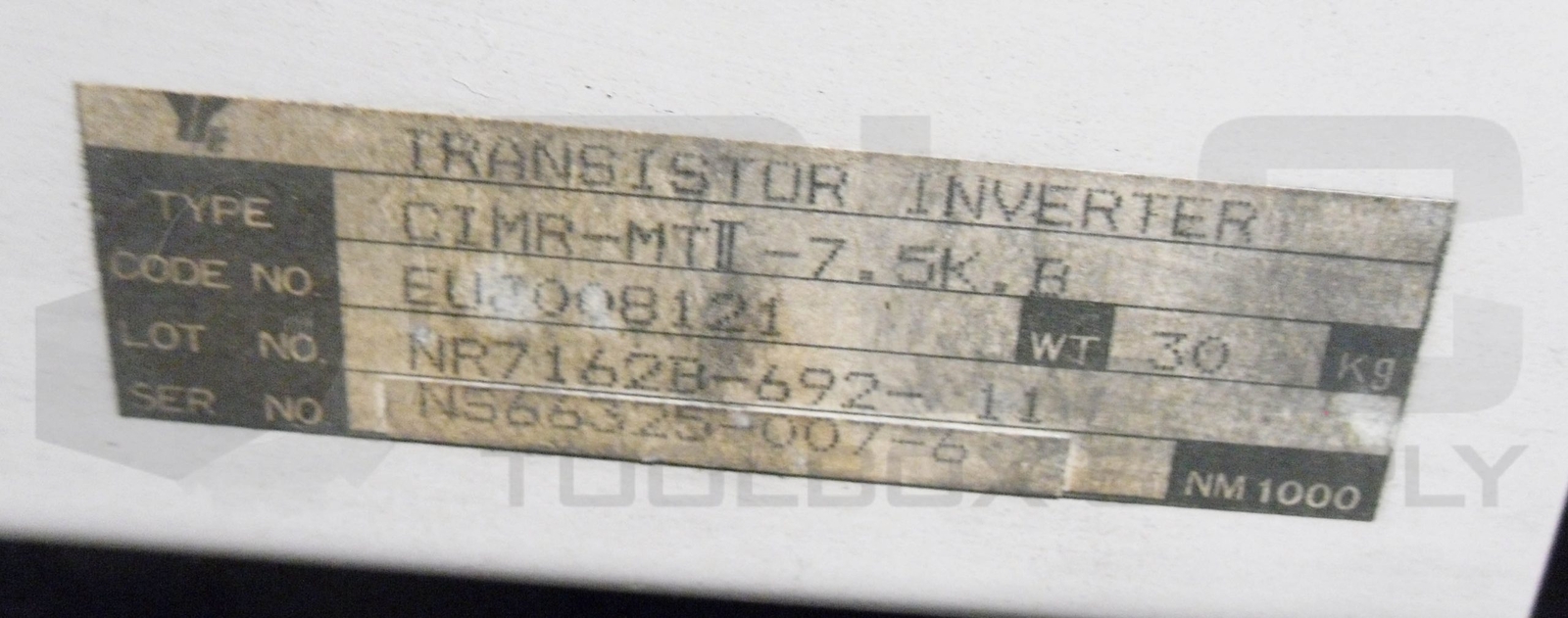 YASKAWA CIMR-MTII-7.5K.B TRANSISITOR INVERTER *READ*
