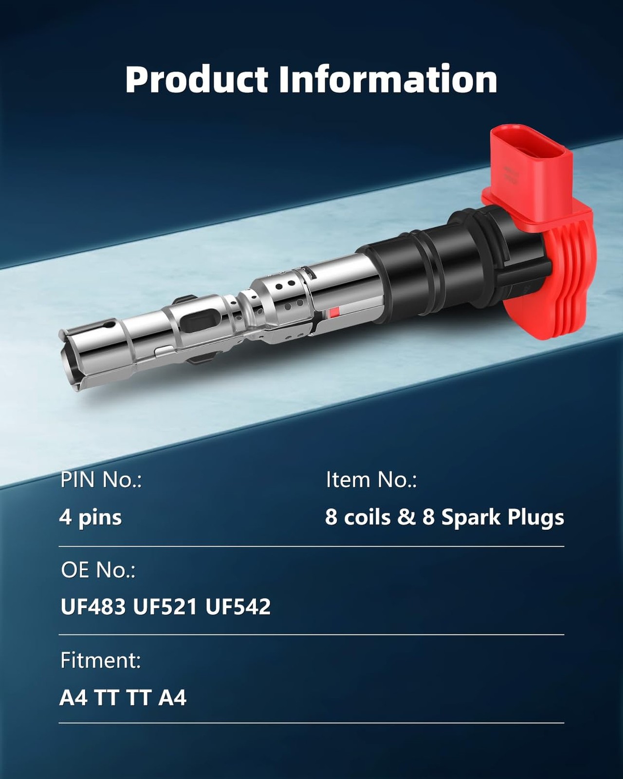 ECCPP UF418 8 ignition coils with 8 iridium Spark Plugs A8 Allroad S4 4.2L V8…