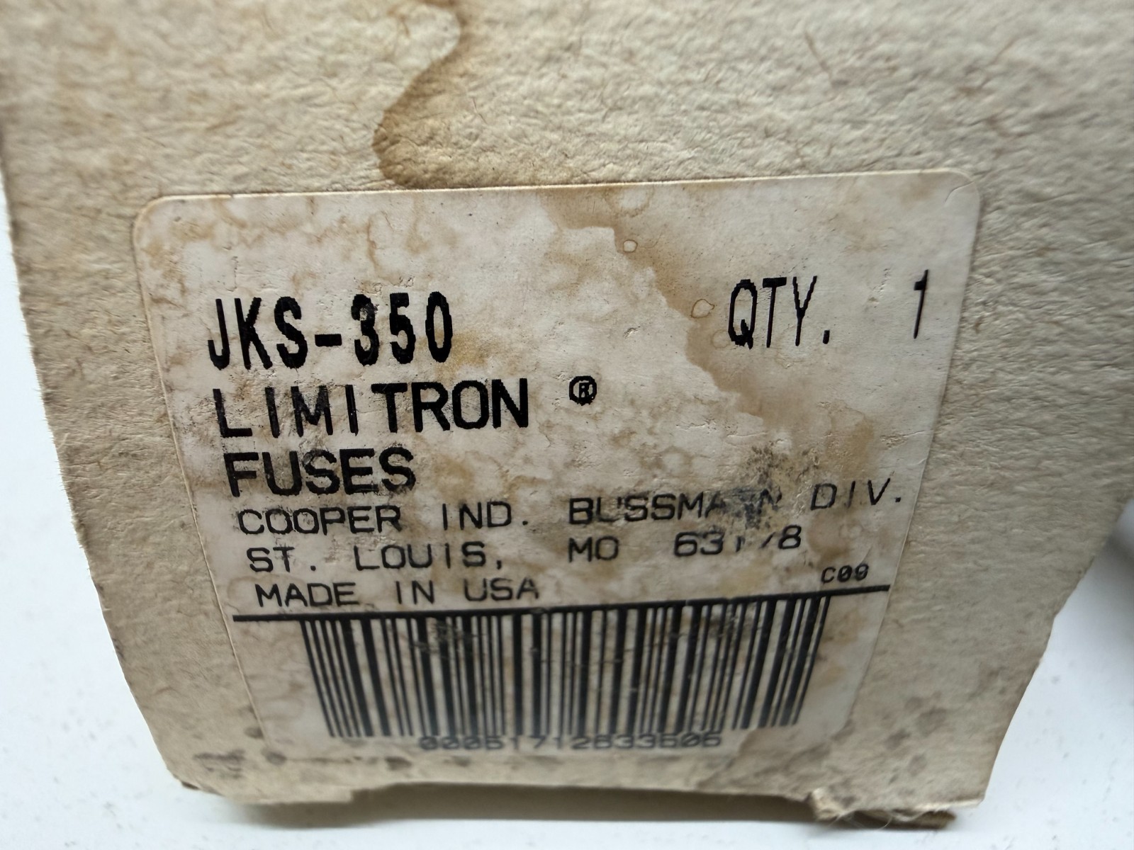 NEW IN BOX! BUSSMANN LIMITRON 350A 600V QUICK-ACTING FUSE JKS-350