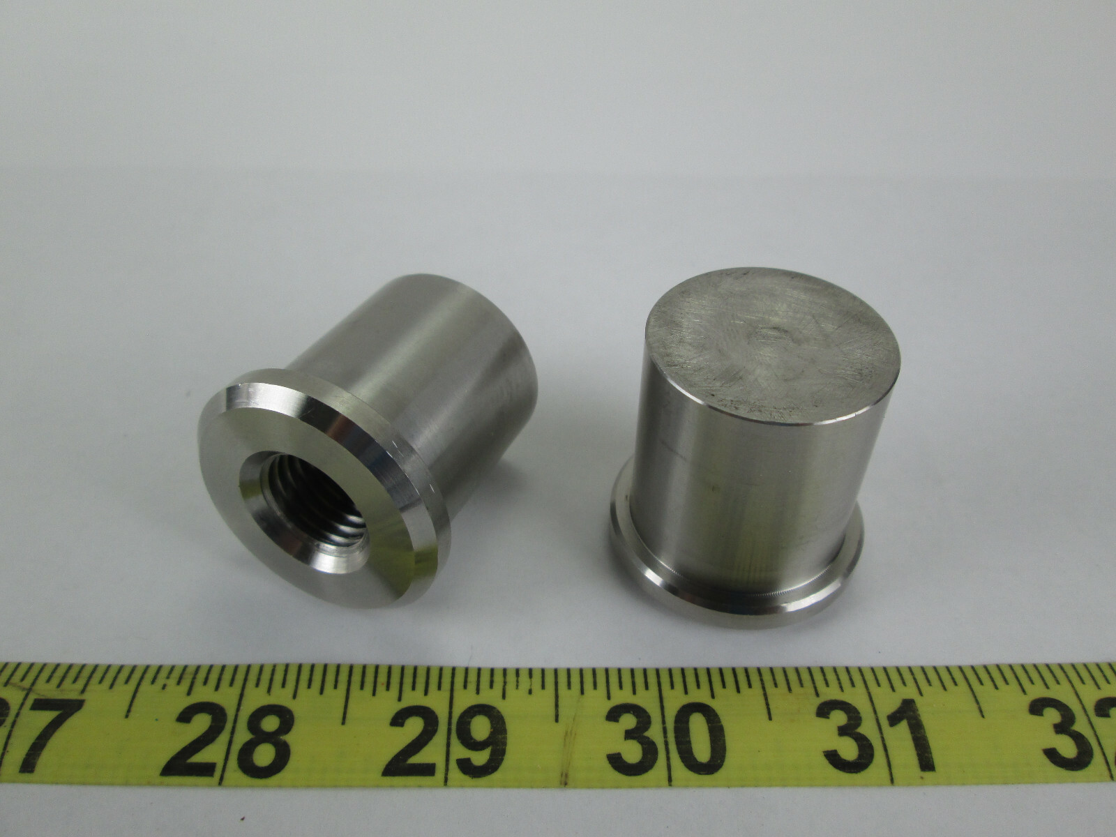 Lot of 2 SS Boss Flange 9/16″ ID x 1-3/16″ OD x 1-3/8″ Flange x 1-7/16″ Length