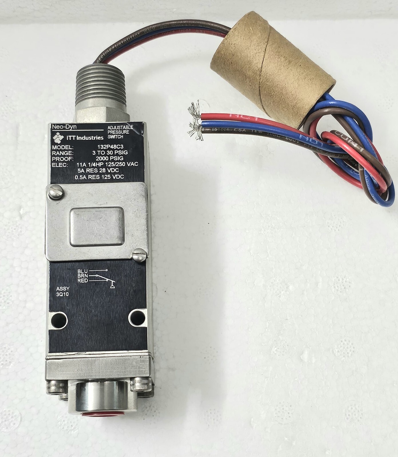 ITT INDUSTRIES 132P48C3 ADJUSTABLE PRESSURE SWITCH