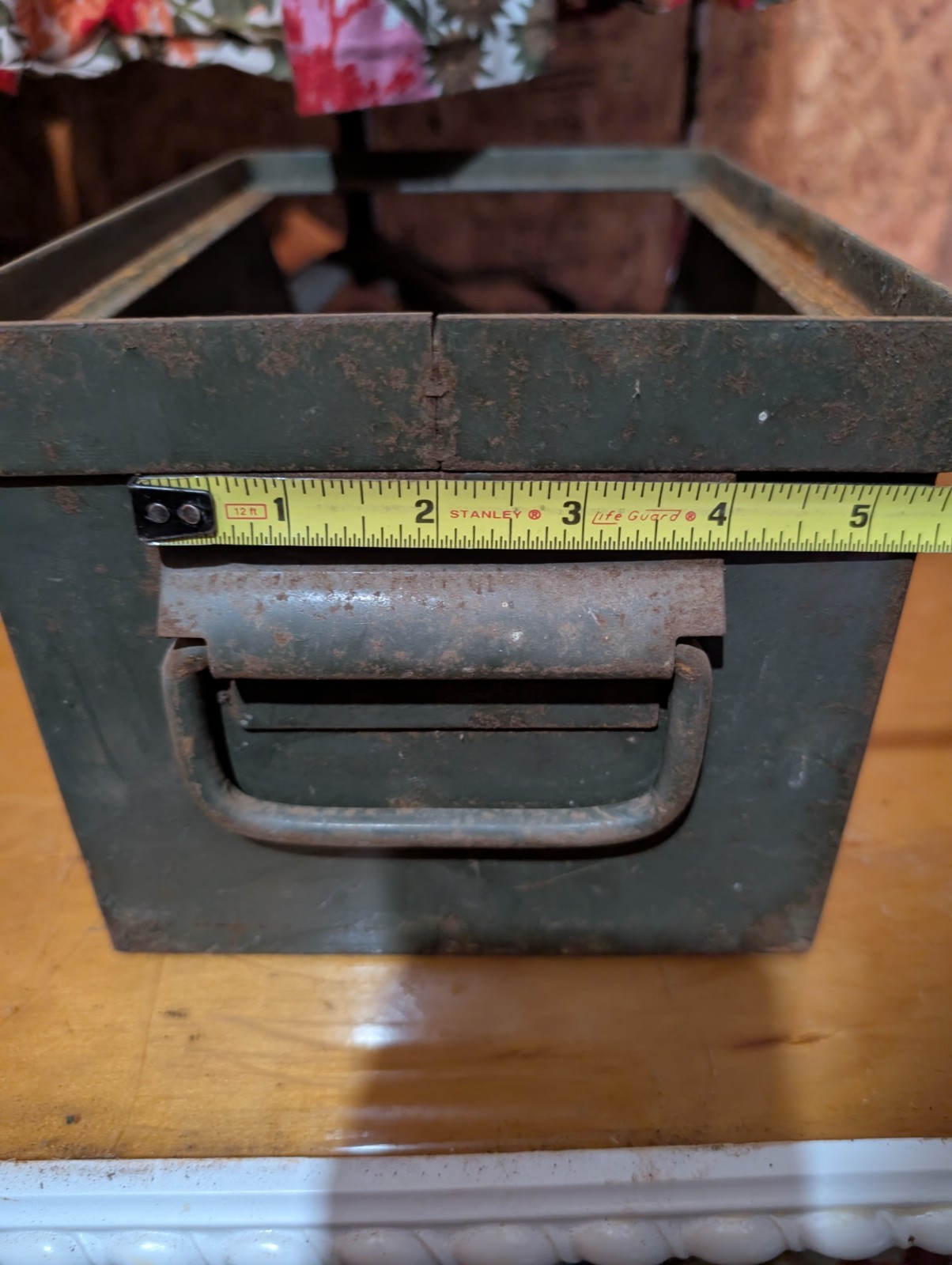 Metal Parts Bin With Handles Stacking Box Industrial vintage