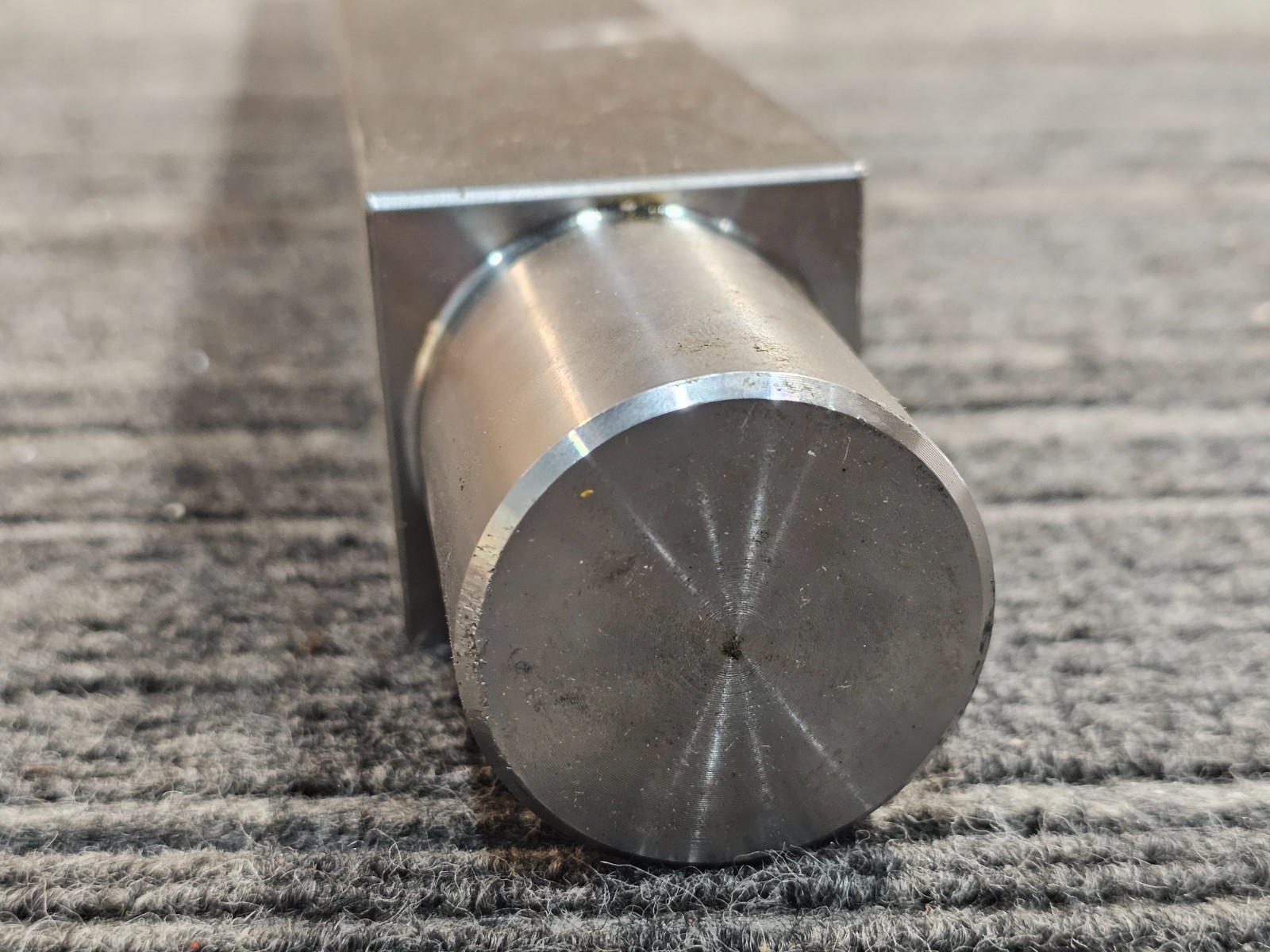 Square Idler Shaft Round End Bar 24″ Over All Length x 2″ Width, Silver
