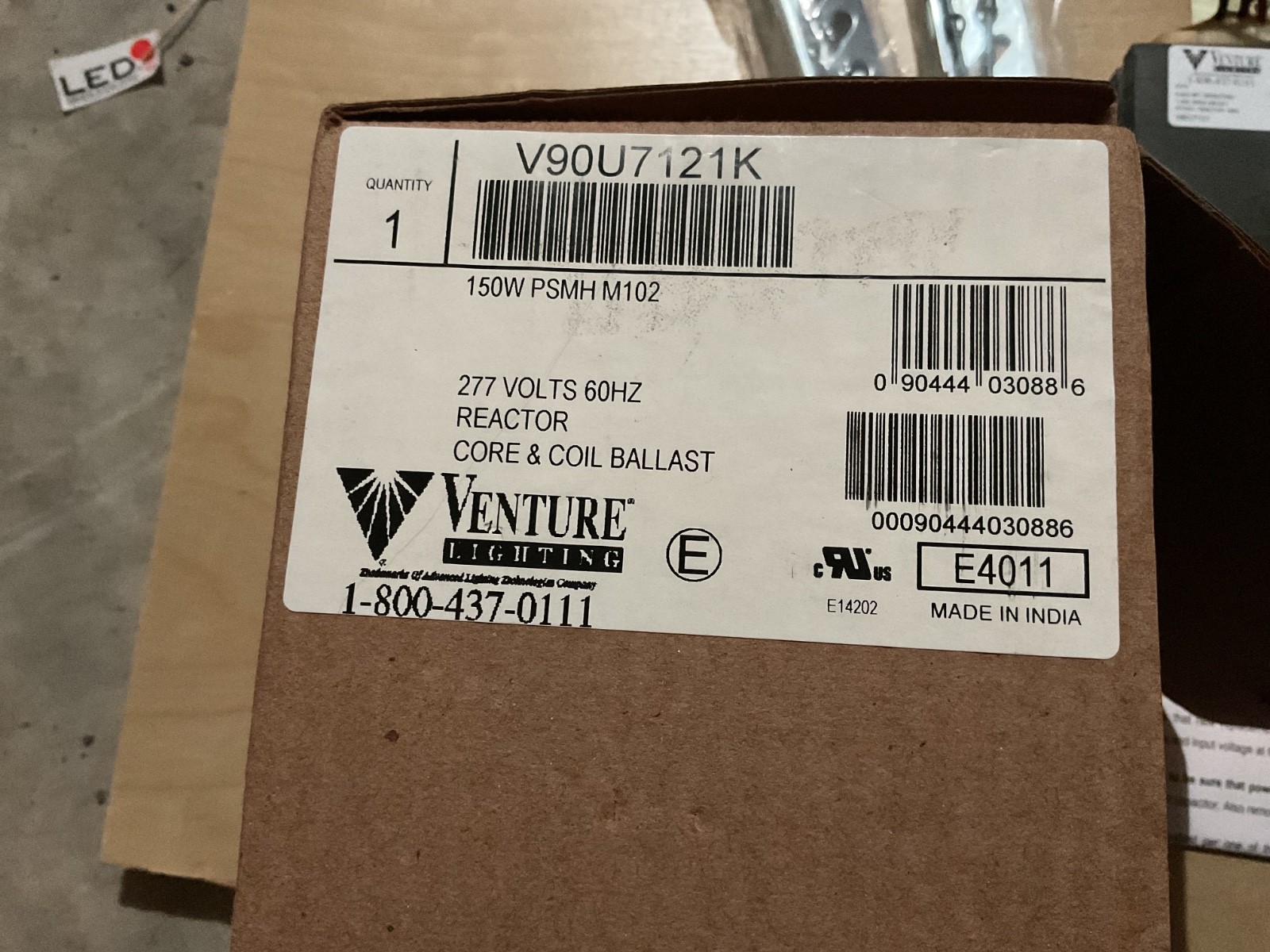 Venture Lighting Reactor Core & Coil Ballast 150W, 277V, 60HZ V90U7121K NIB