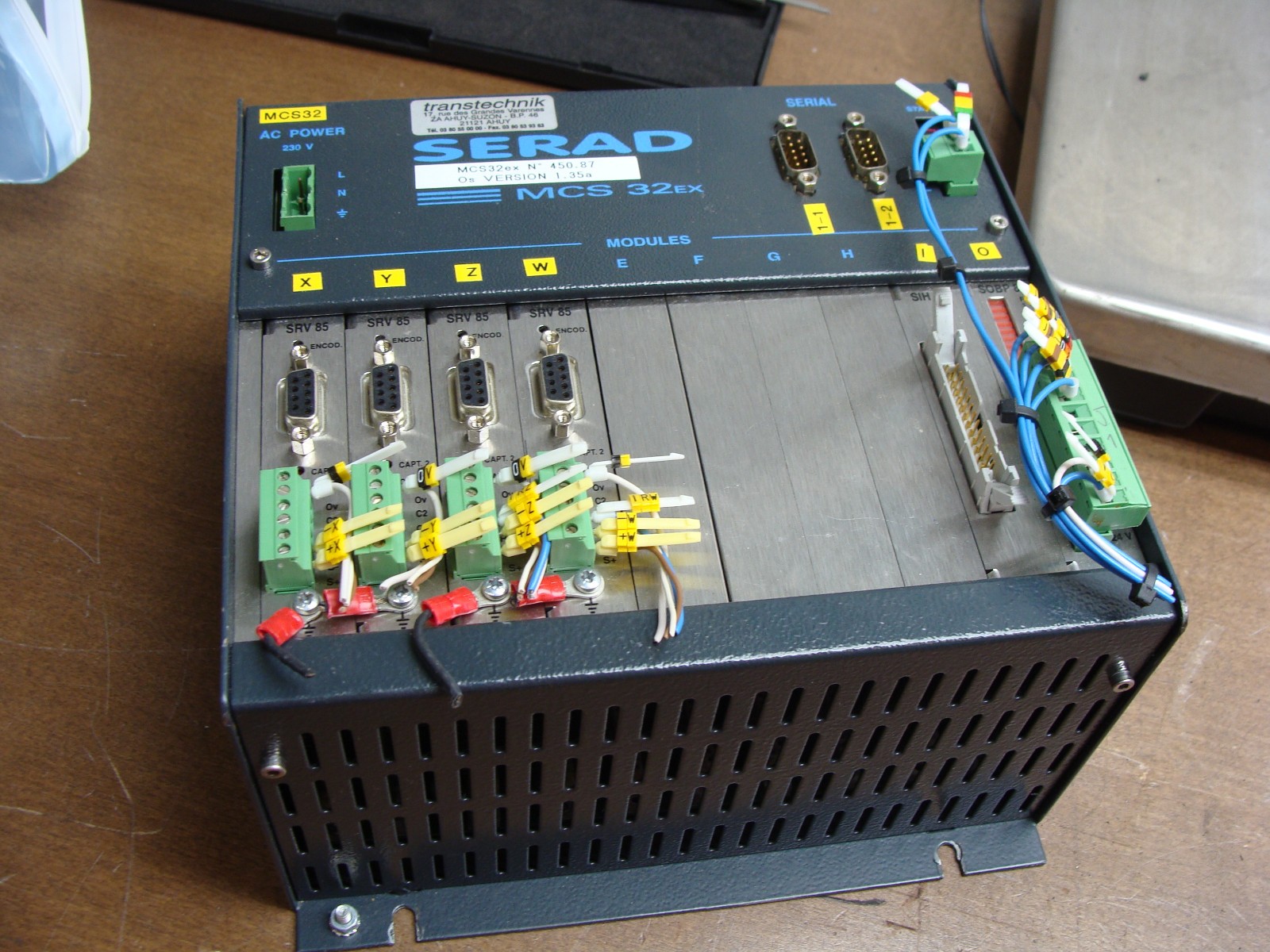 SERAD MCS 32EX MOTION CONTROLLER MODULE CHASSIS WITH 4 SRV 85 MODULES