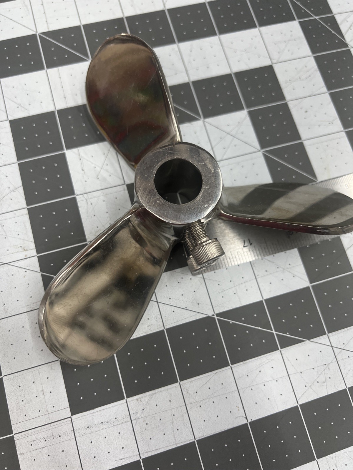 Stainless Steel Mixing Agitator Propeller 20mm Shaft Bore 175mm Diameter 3 Blade