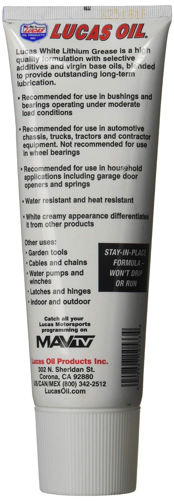 Lucas Oil 10533 White Lithium Grease – 8 oz. Squeeze Tube 8 Ounce, Others