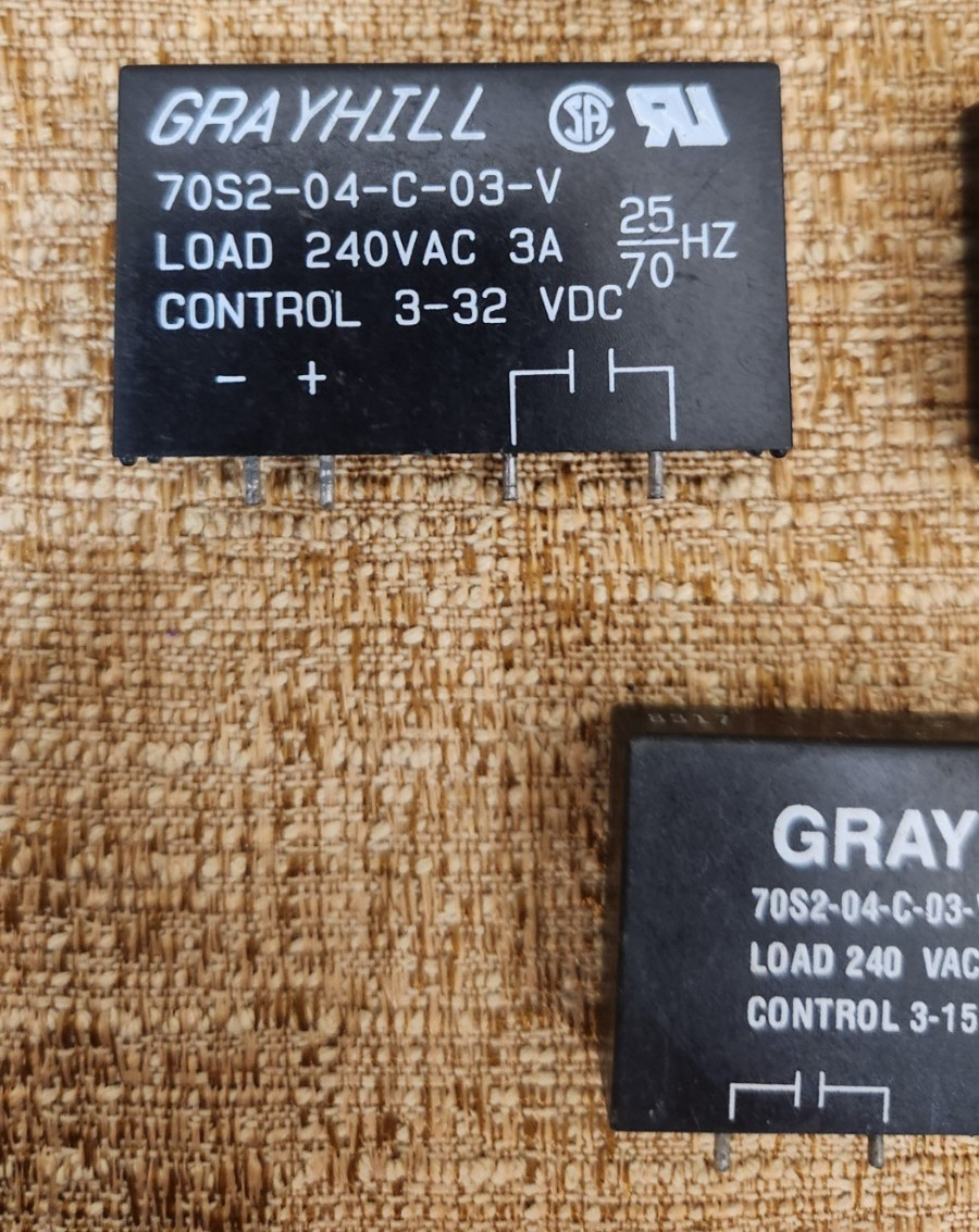 GRAYHILL 70S2 04 C 03 V -3A 240 VAC Relay Lot of 3 two control 3-32 and one 3-15