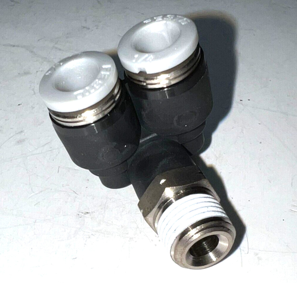 FESTO PUSH-IN MALE TWIN ELBOW FITTING PBT/ BRASS QSYL-1/8-1/4-U LOT OF 4*