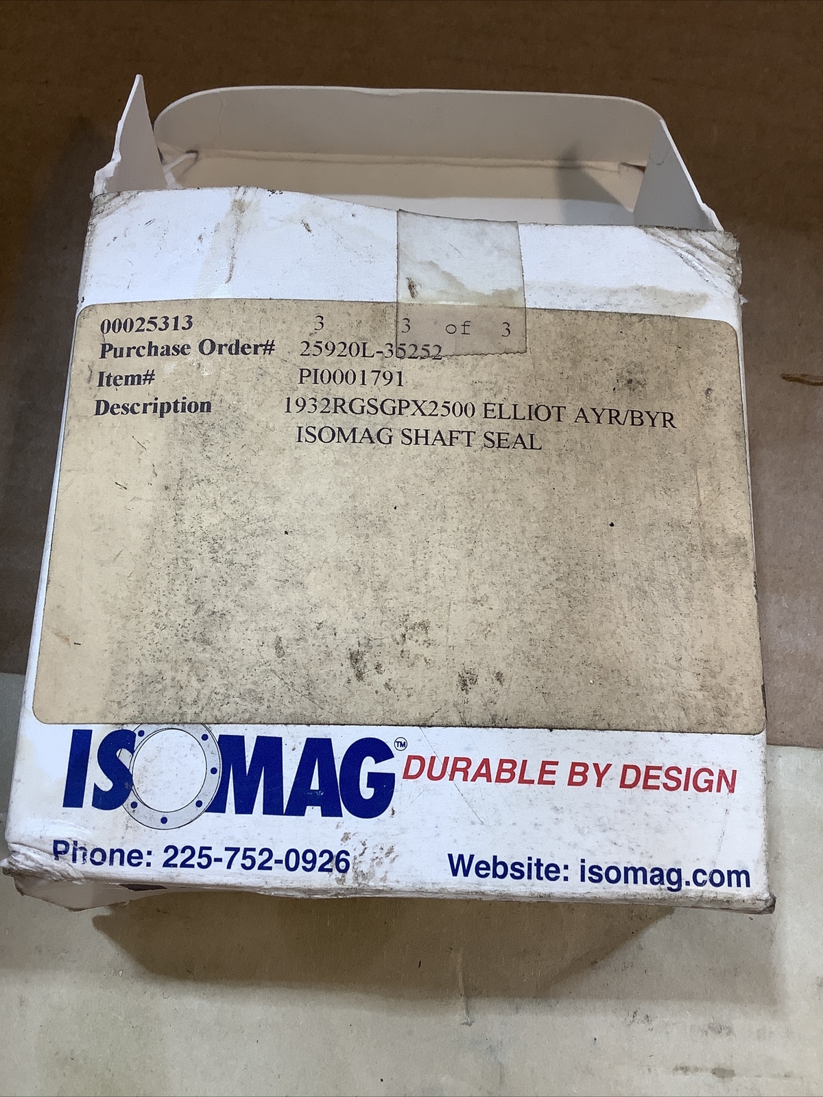 Isomag Shaft Seal R 1932/ SP190041 Elliott AYR / BYR