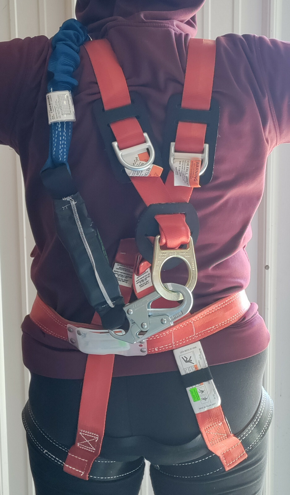 1 NEW KLEIN 87091 SAFETY HARNESS SIZE LARGE w/ MILLER LANYARD NIB **MAKE OFFER**