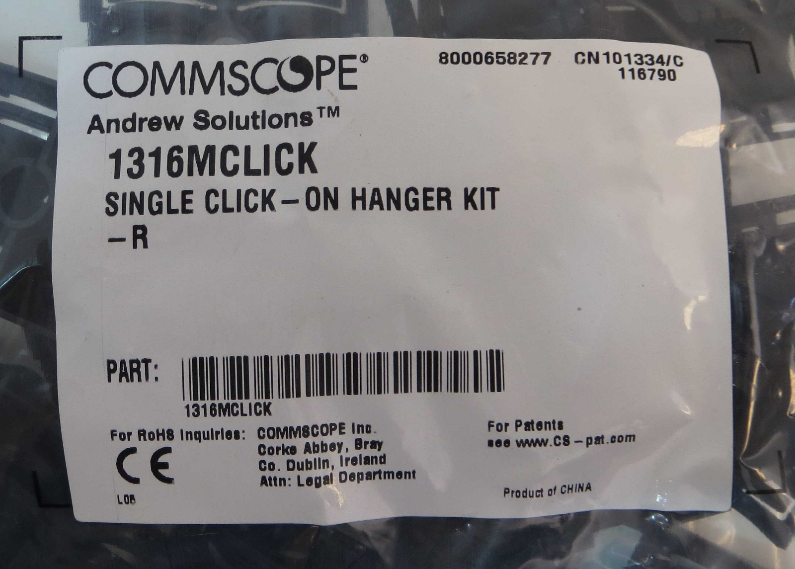 New Andrew Single Click-On Hanger Kit, 1316MCLICK