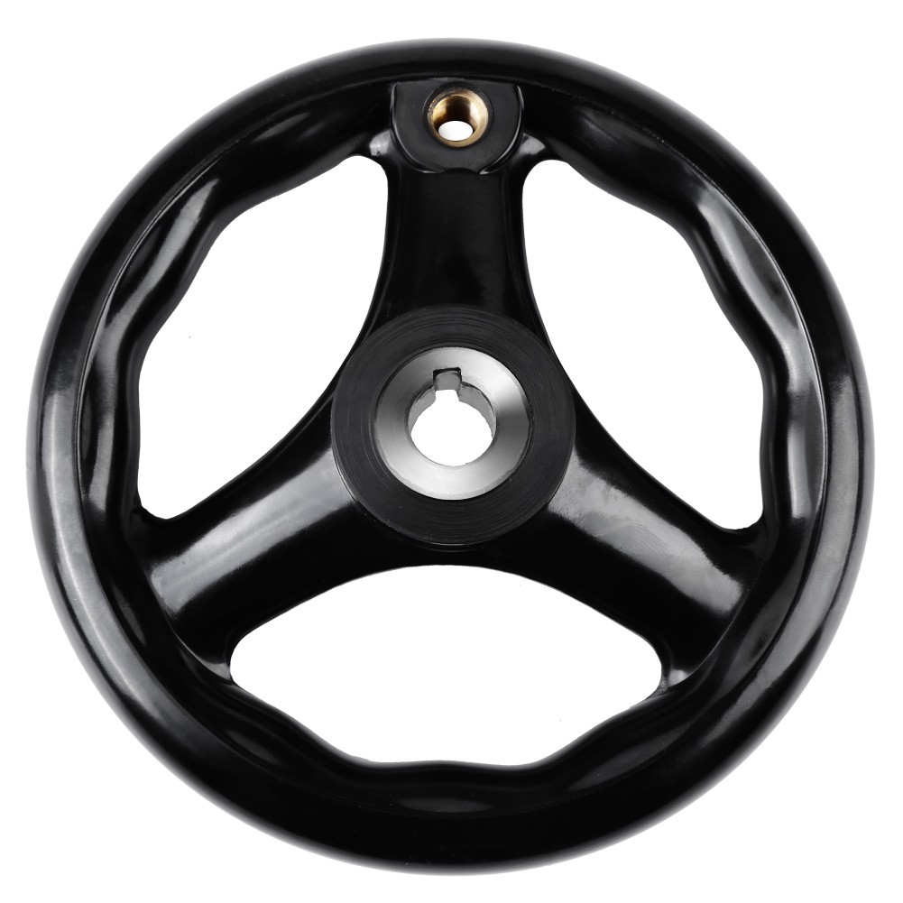 1PC 12*125mm Black Round 3 Spoke Hand Wheel For Lathe Milling Machine DSO