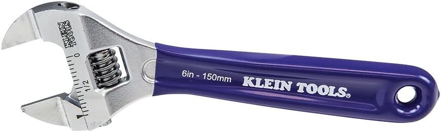 Klein Tools D86934 Adjustable Wrench W/slim Jaw and High Polish Chrome Finish,