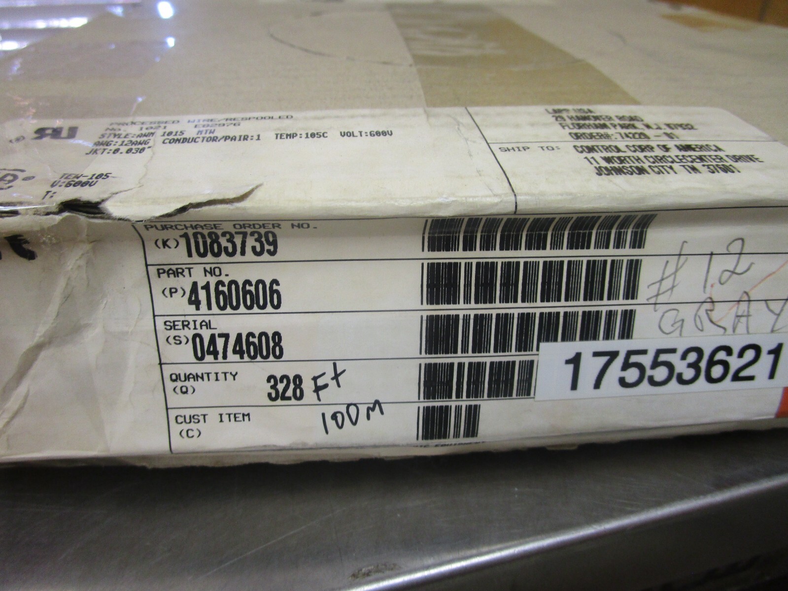 NEW LAPP KABEL 12AWG GREY CABLE 100M METER 328′ FT 4160606