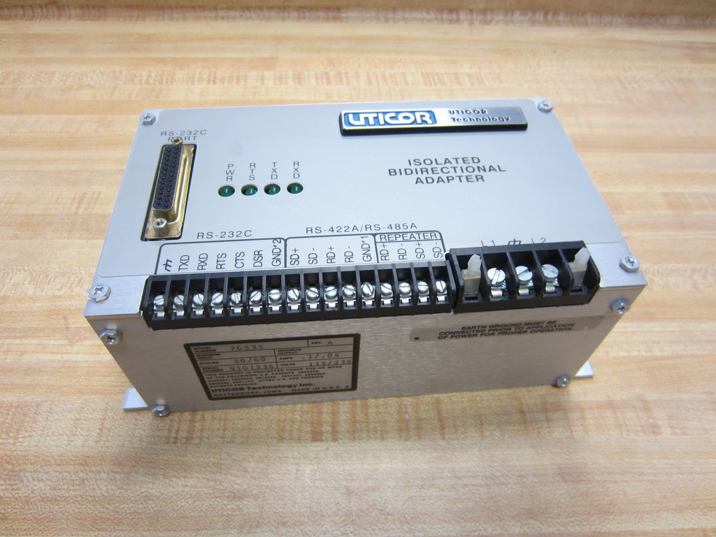 Uticor 76535 Isolated Bidirectional Adapter RS-232C RS-422A/RS-485A Rev A